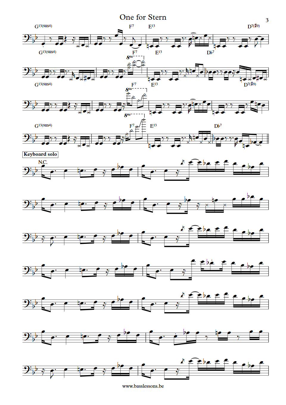 Cab One for stern Bunny Brunel Bass Transcription part 3