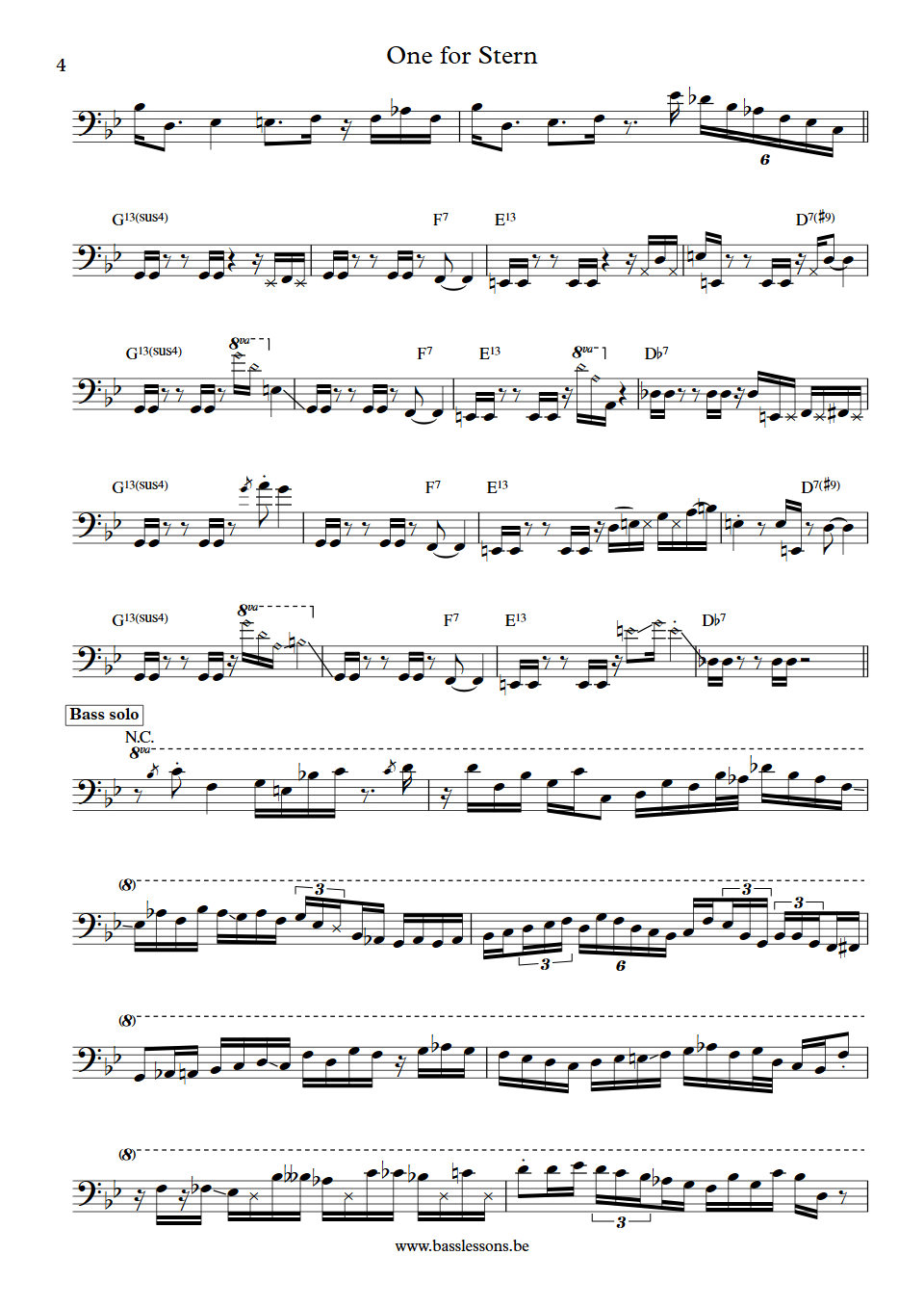Cab One for stern Bunny Brunel Bass Transcription part 4