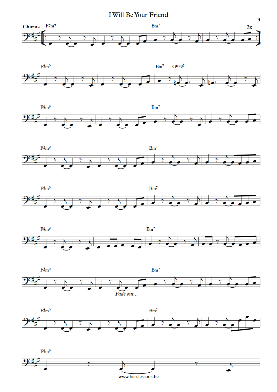 Sade I Will Be Your Friend Paul S. Denman Bass Transcription part 3