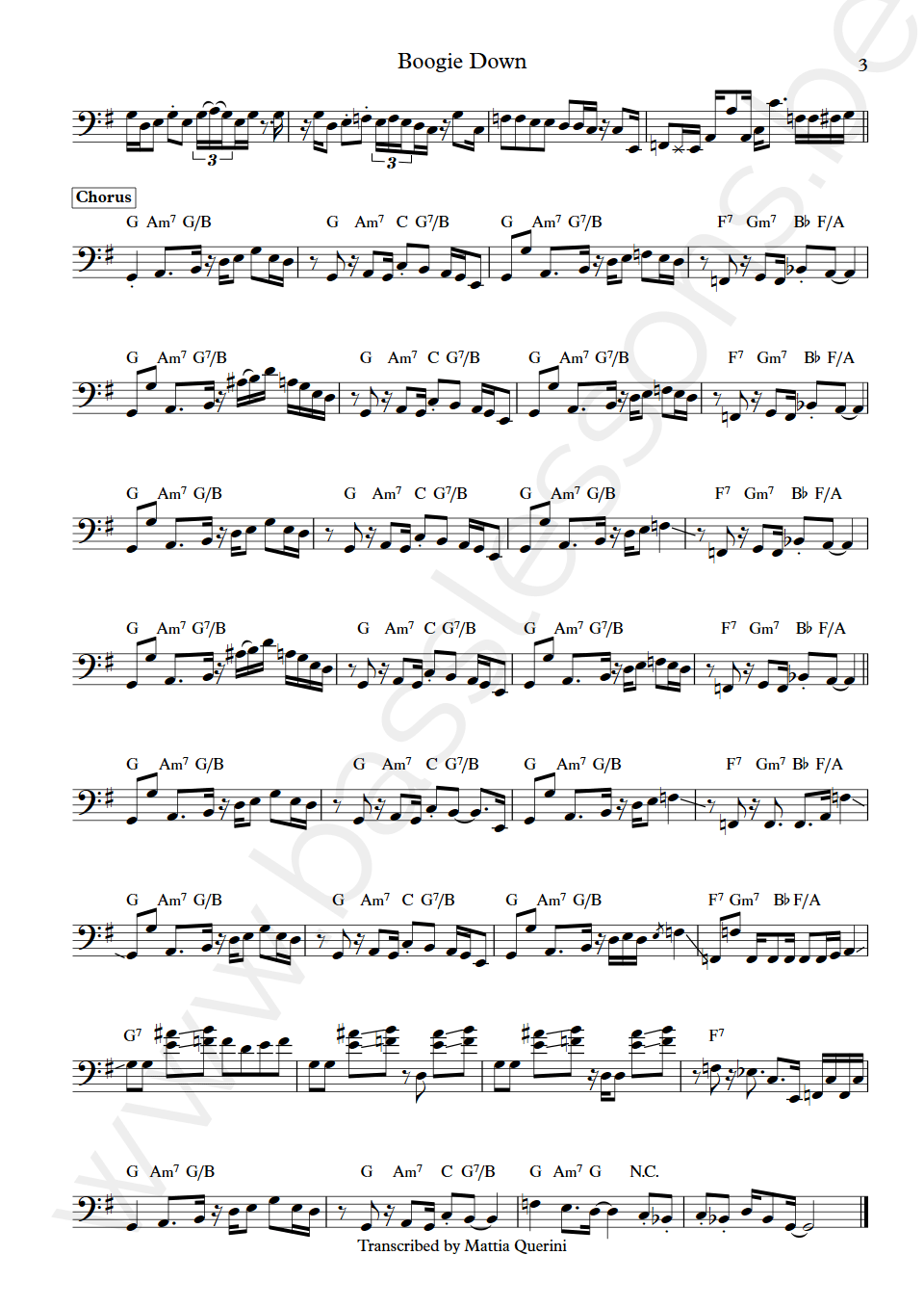 Al Jarreau Boogie Down Nathan East Bass Transcription part 3