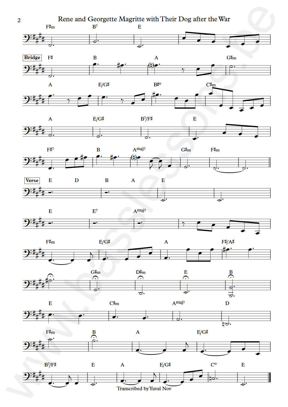 Paul Simon Rene and Georgette Magritte with Their Dog after the War Anthony Jackson Bass Transcription part 2