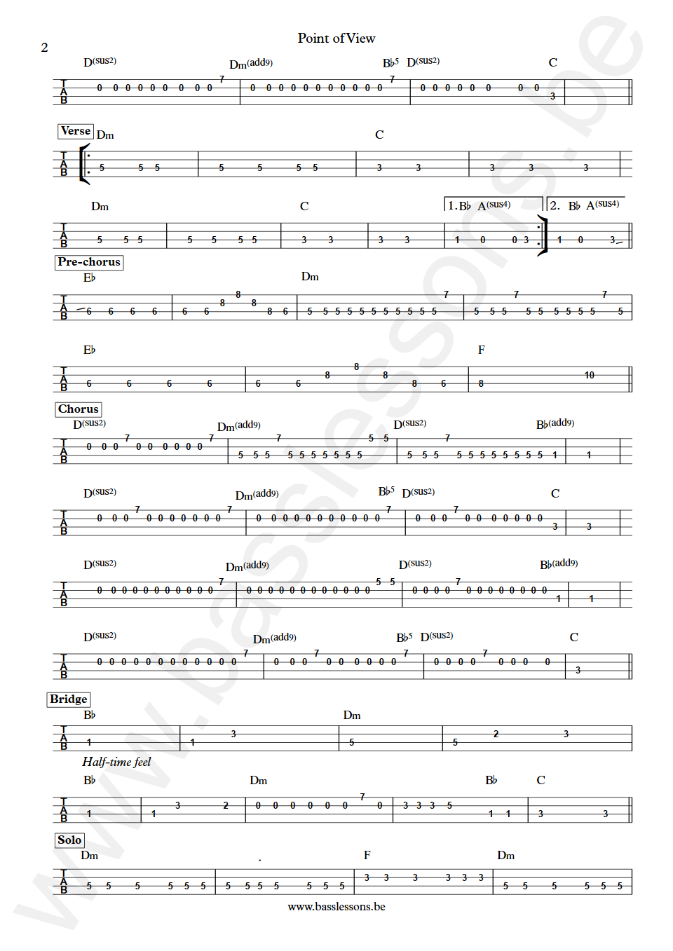 Fates Warning Point of View Joe DiBiase Bass Tab Part 2