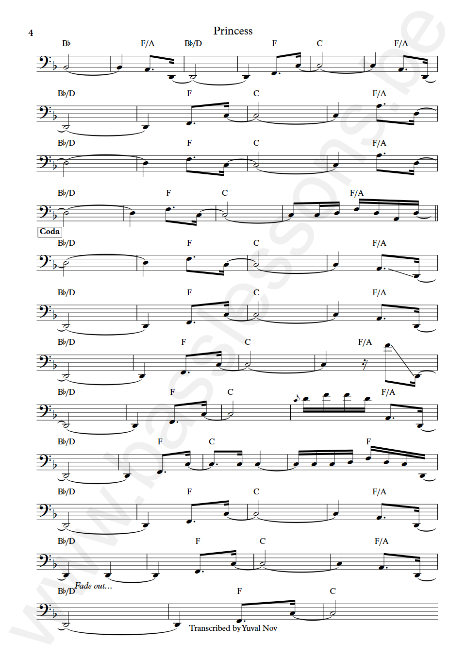 Elton John Princess Dee Murray Bass Transcription Part 4