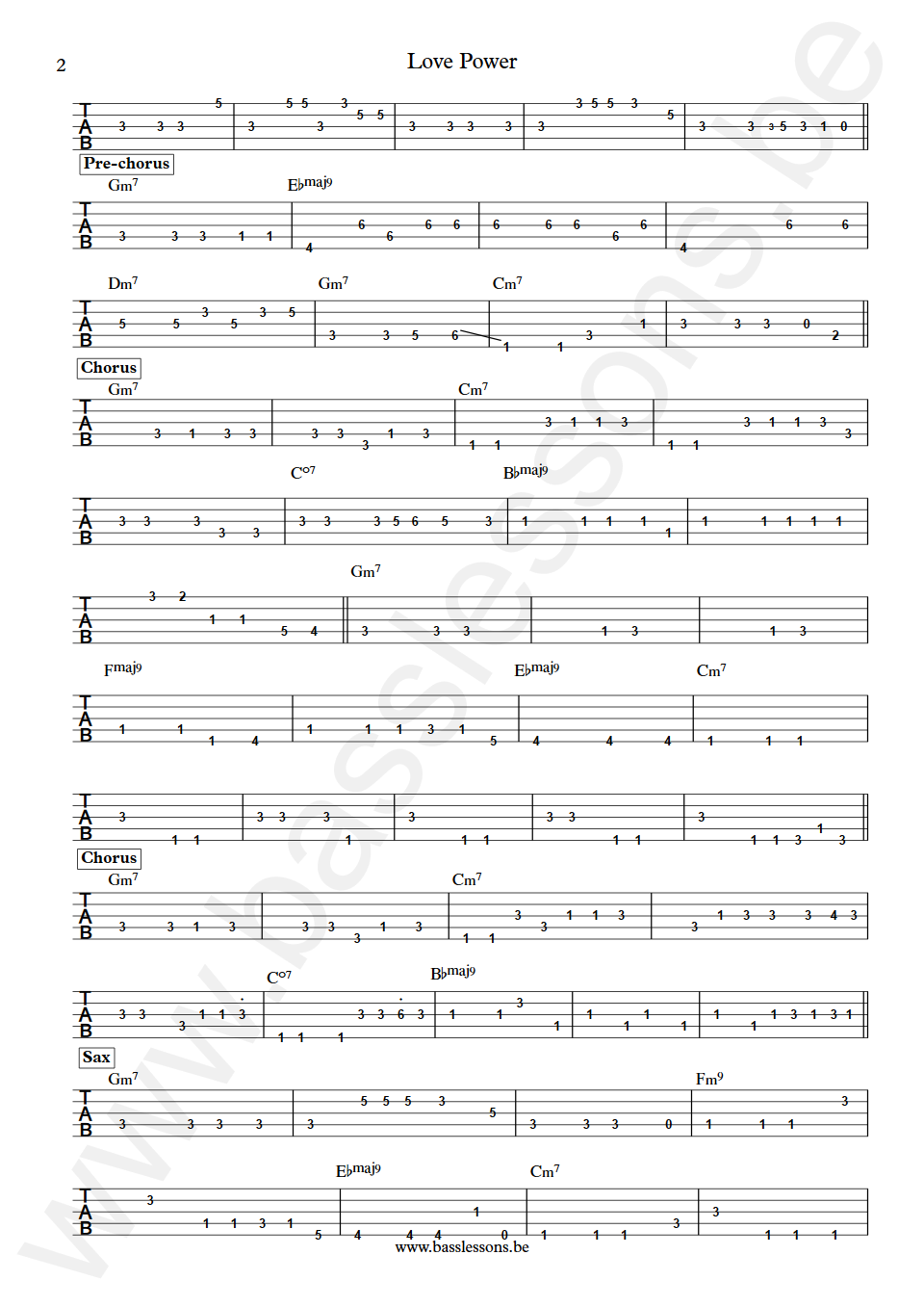 Dionne Warwick & Jeffrey Osborne Love Power Nathan East Bass Tab part 2