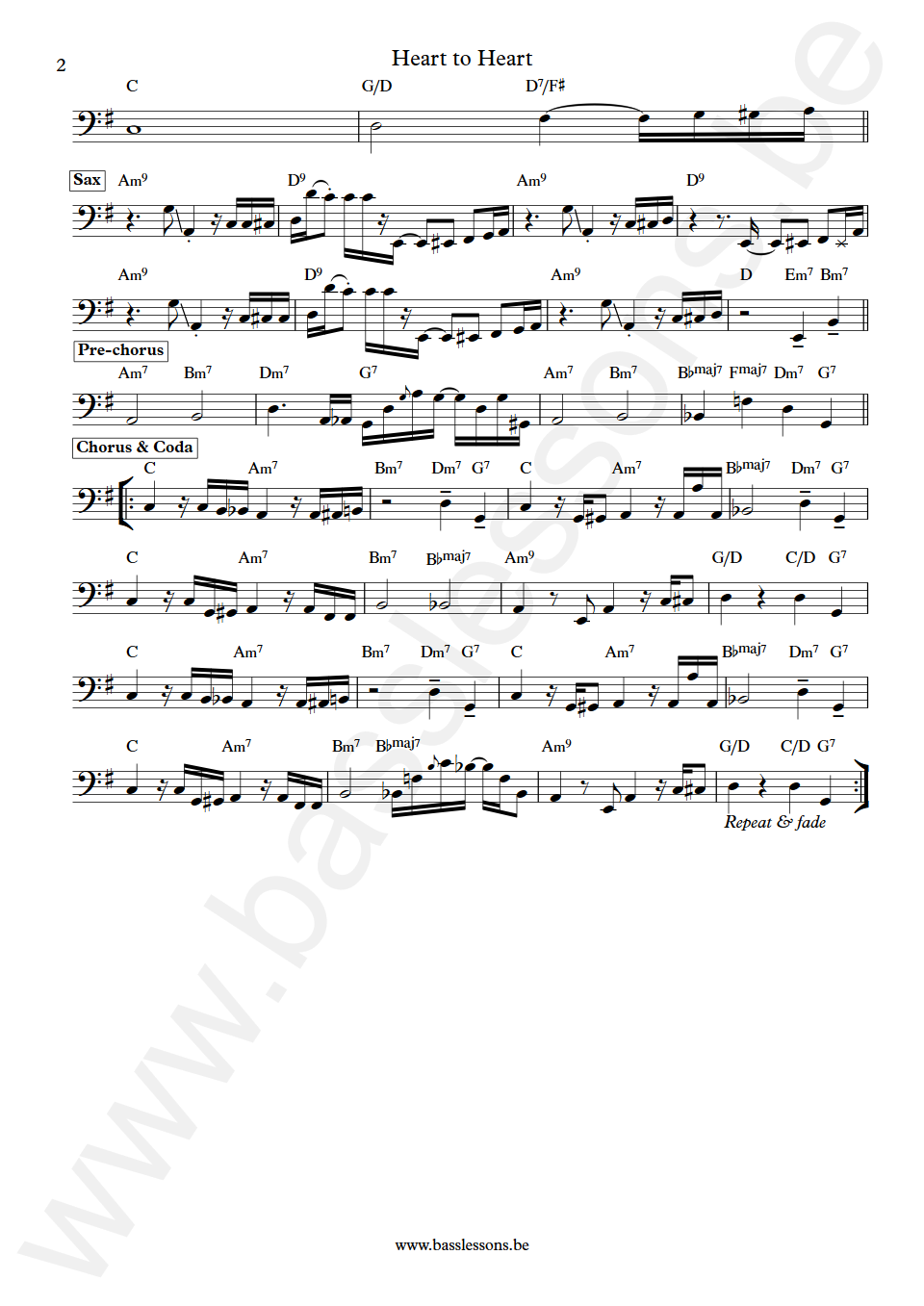 Kenny Loggins Heart to Heart Derek Jackson Bass Transcription part 2