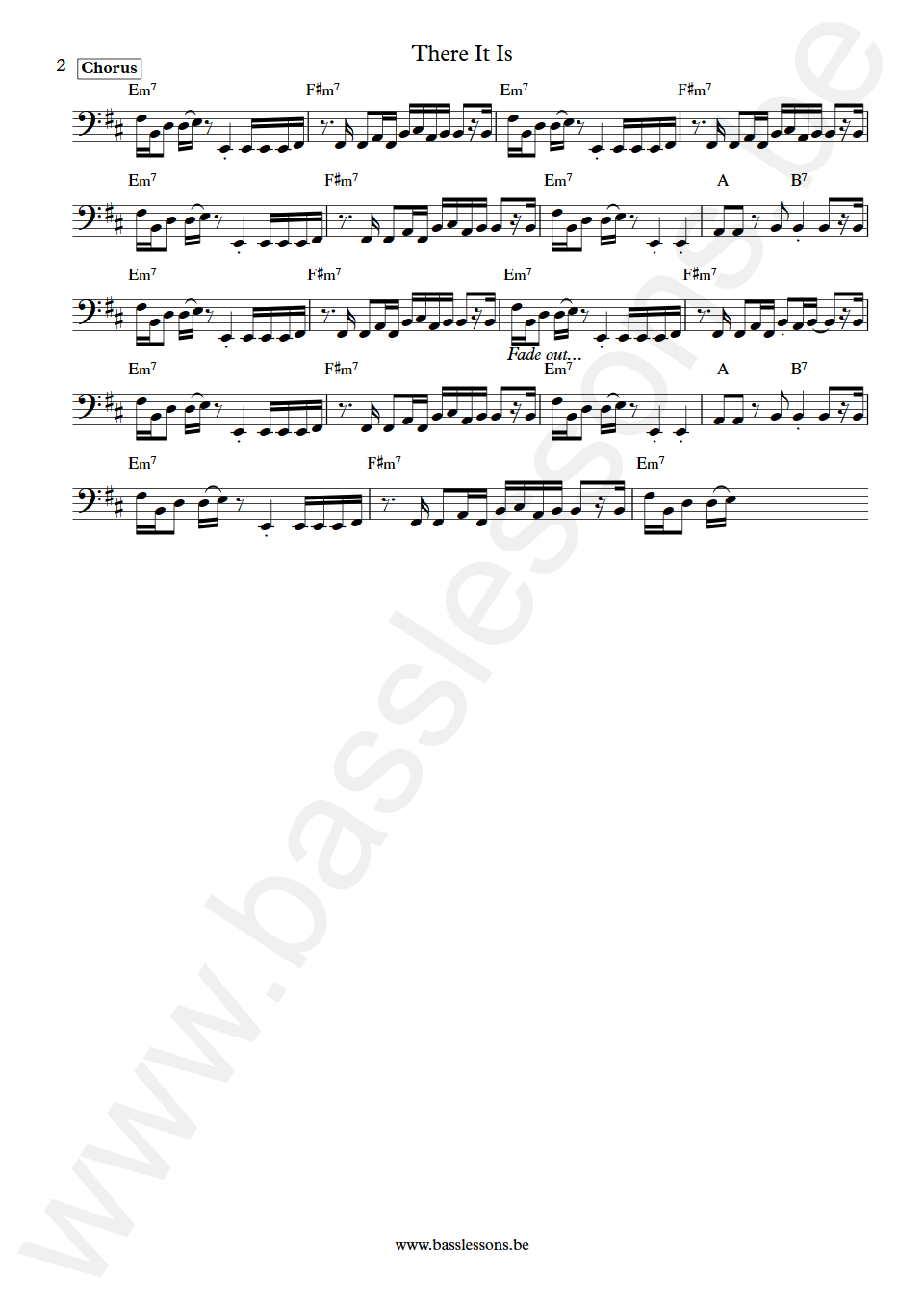 Shalamar There It Is Leon Sylvers III Bass Transcription part 2