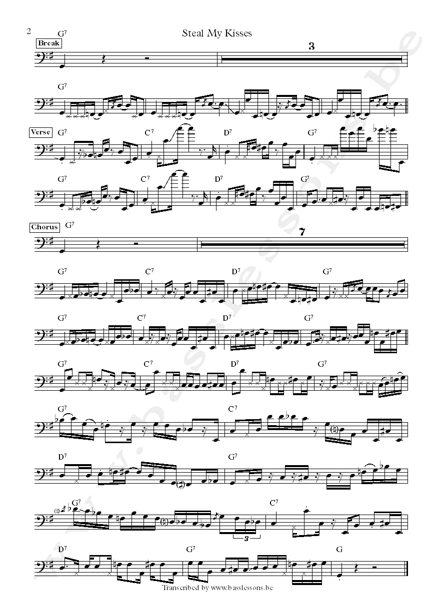 Ben Harper steal my kisses Juan Nelson bass transcription part 2