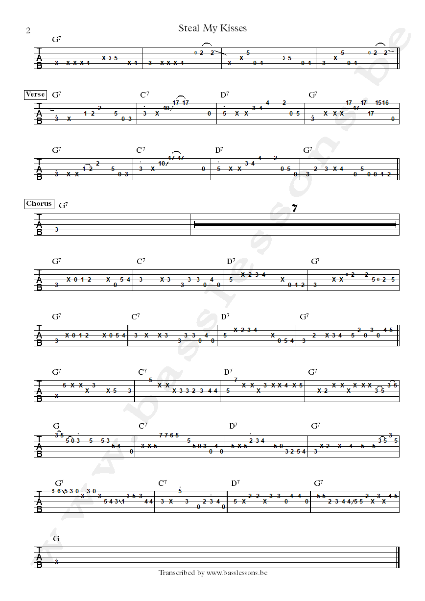 Ben Harper steal my kisses Juan Nelson bass tab part 2