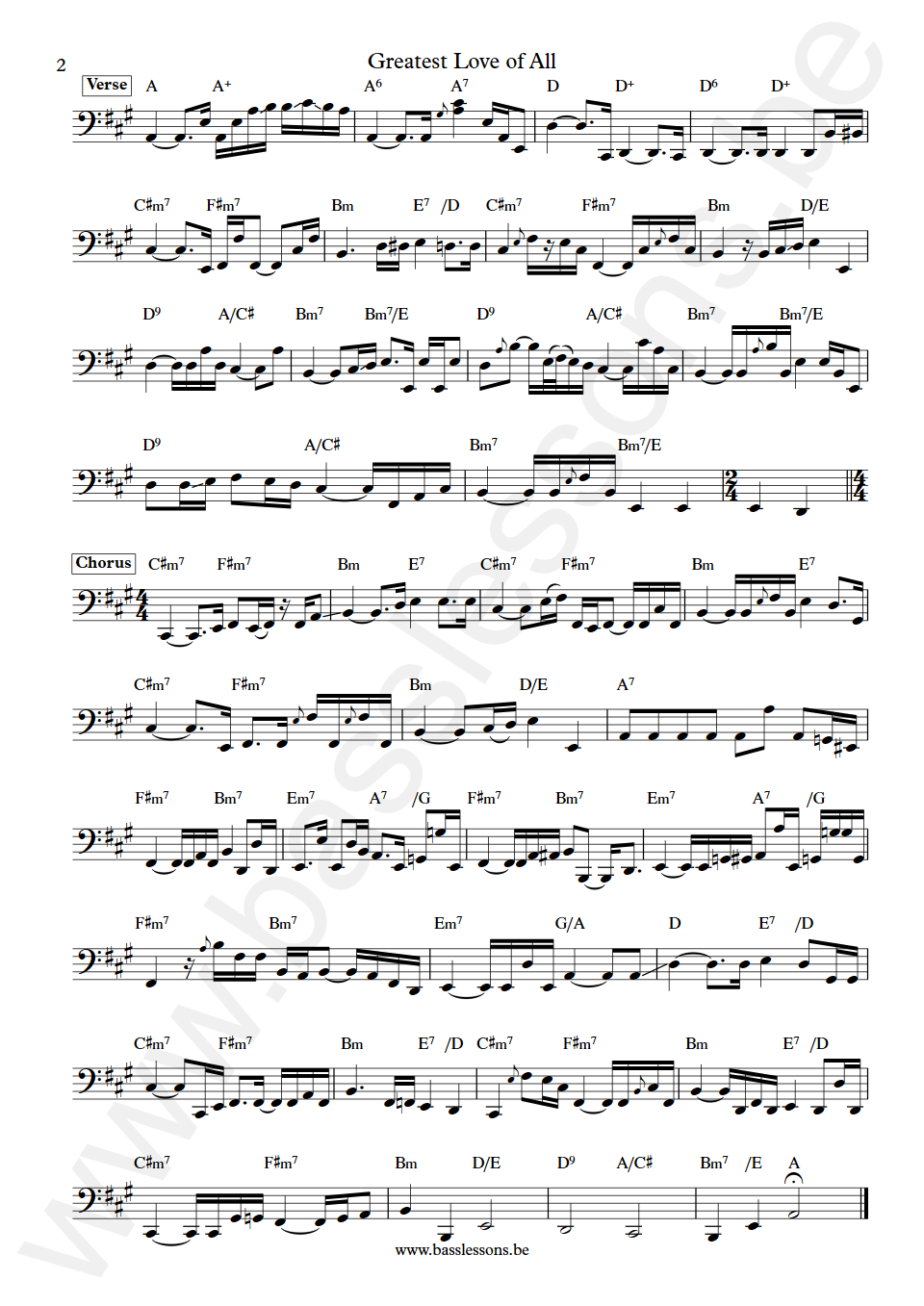 Whitney Houston Greatest Love of All Nathan East Bass Transcription part 2