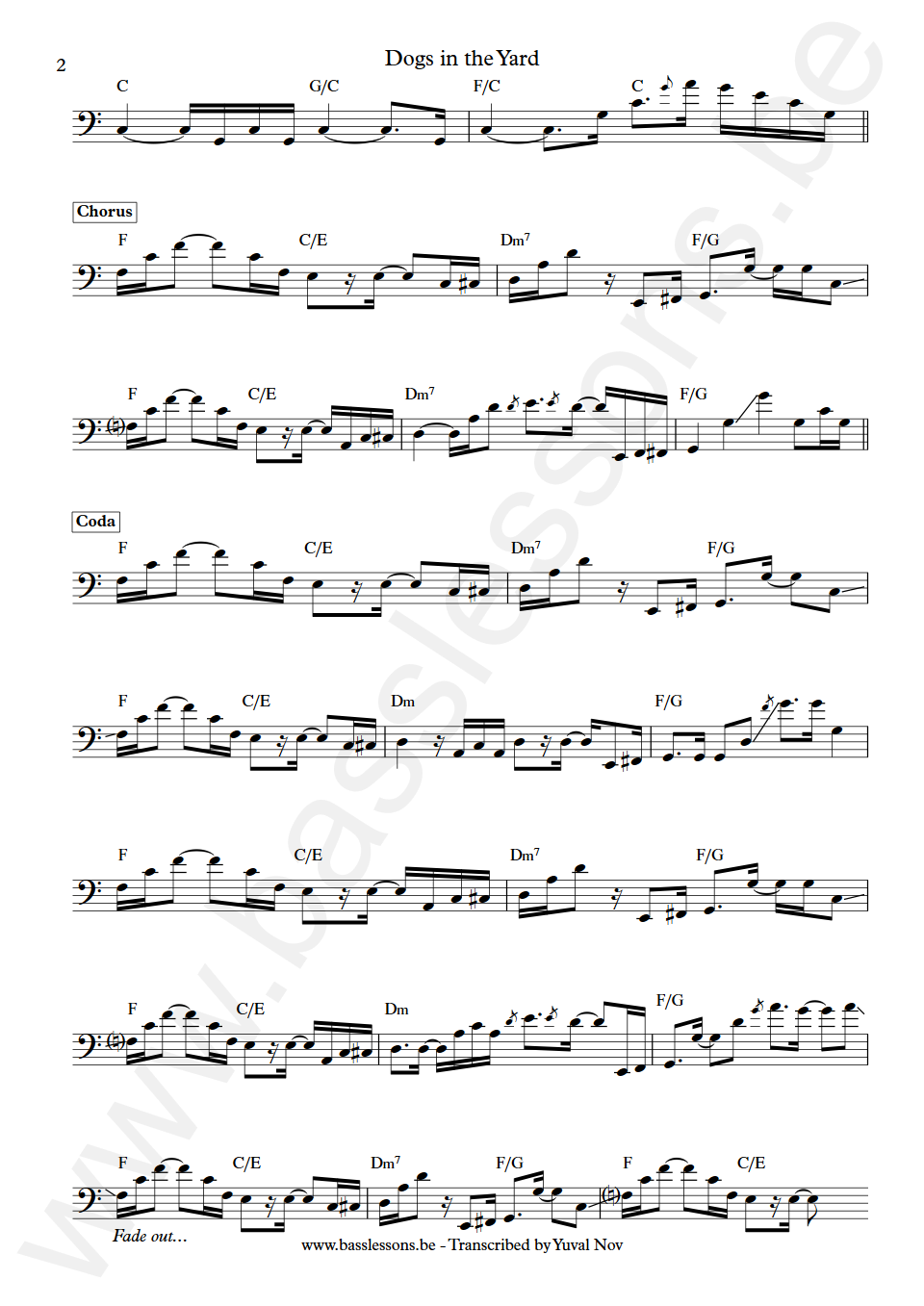 Paul McCrane Dogs in the Yard Marcus Miller Bass Transcription part 2