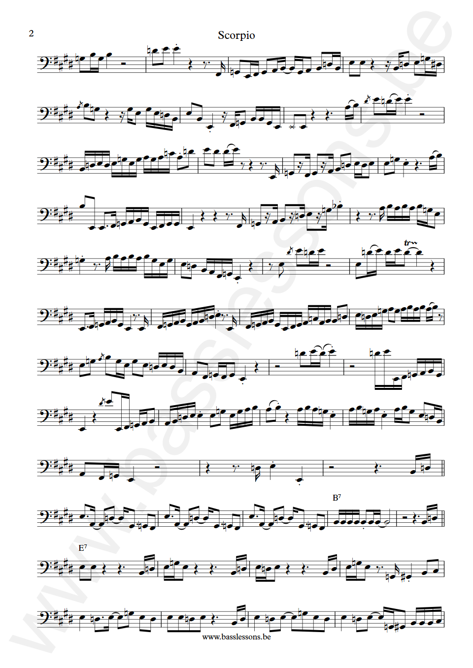 Dennis Coffey and The Detroit Guitar Band Scorpio Bob Babbitt Bass Transcription part 2