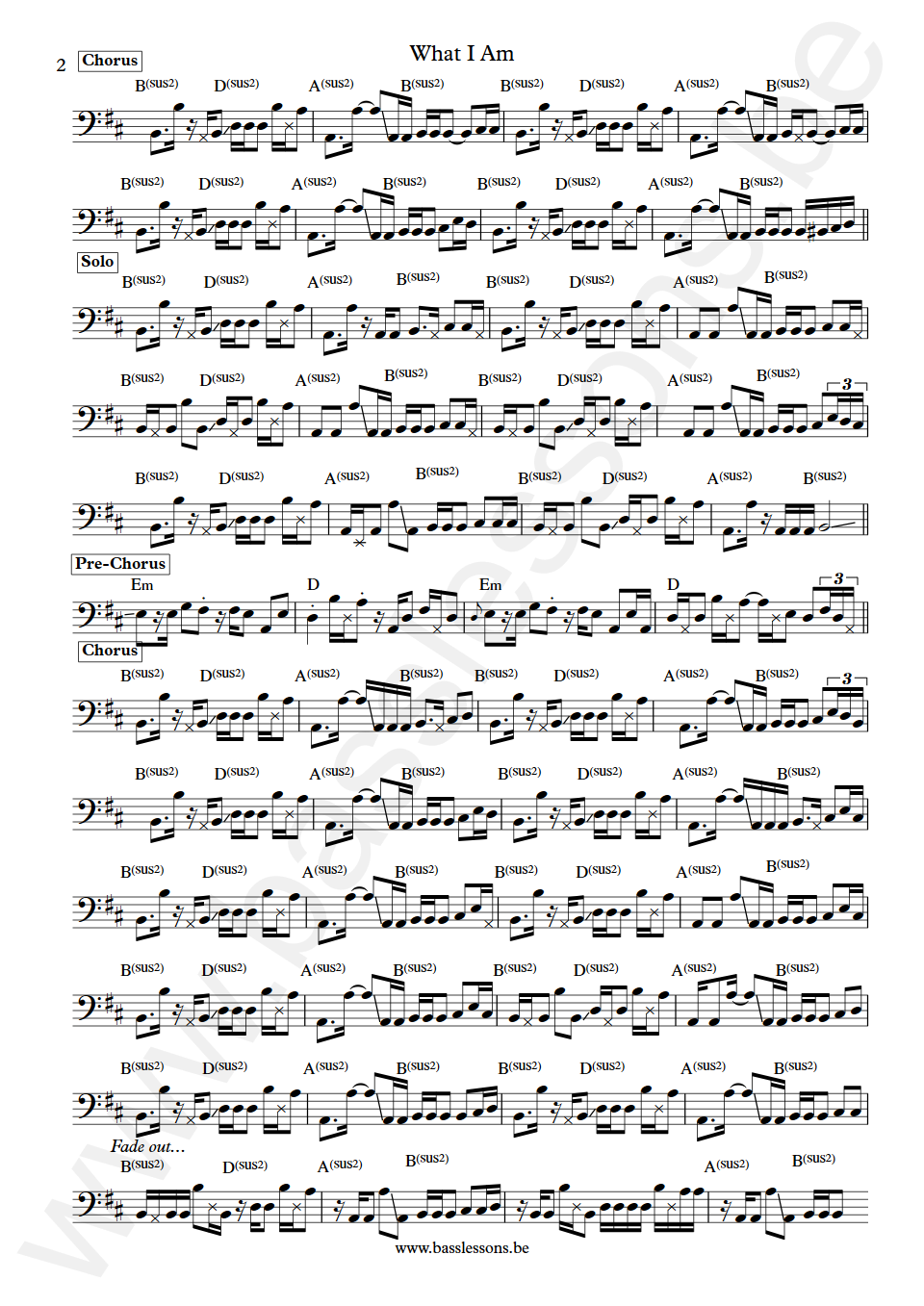 Edie Brickell & New Bohemians What I Am Brad Houser Bass Transcription part 2