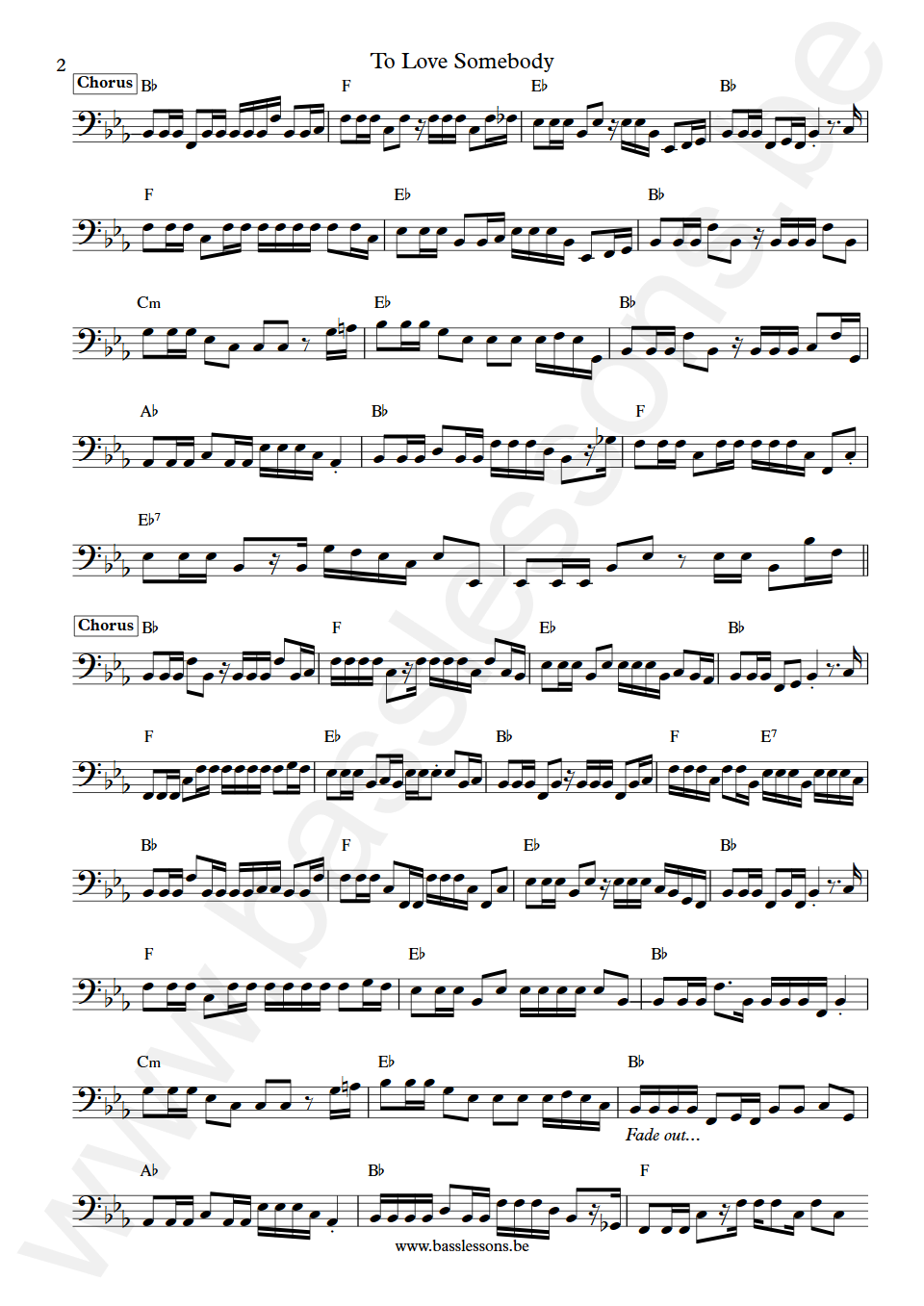 Jimmy Somerville To Love Somebody Bass Transcription part 2