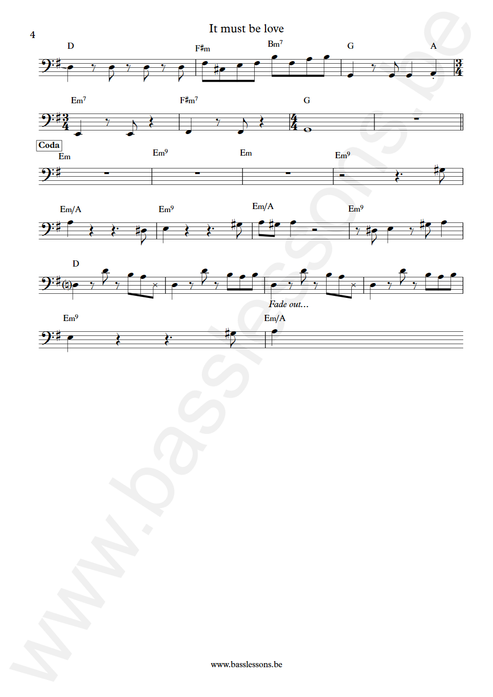 Labi Siffre It must be love Dave Richmond Bass Transcription part 4