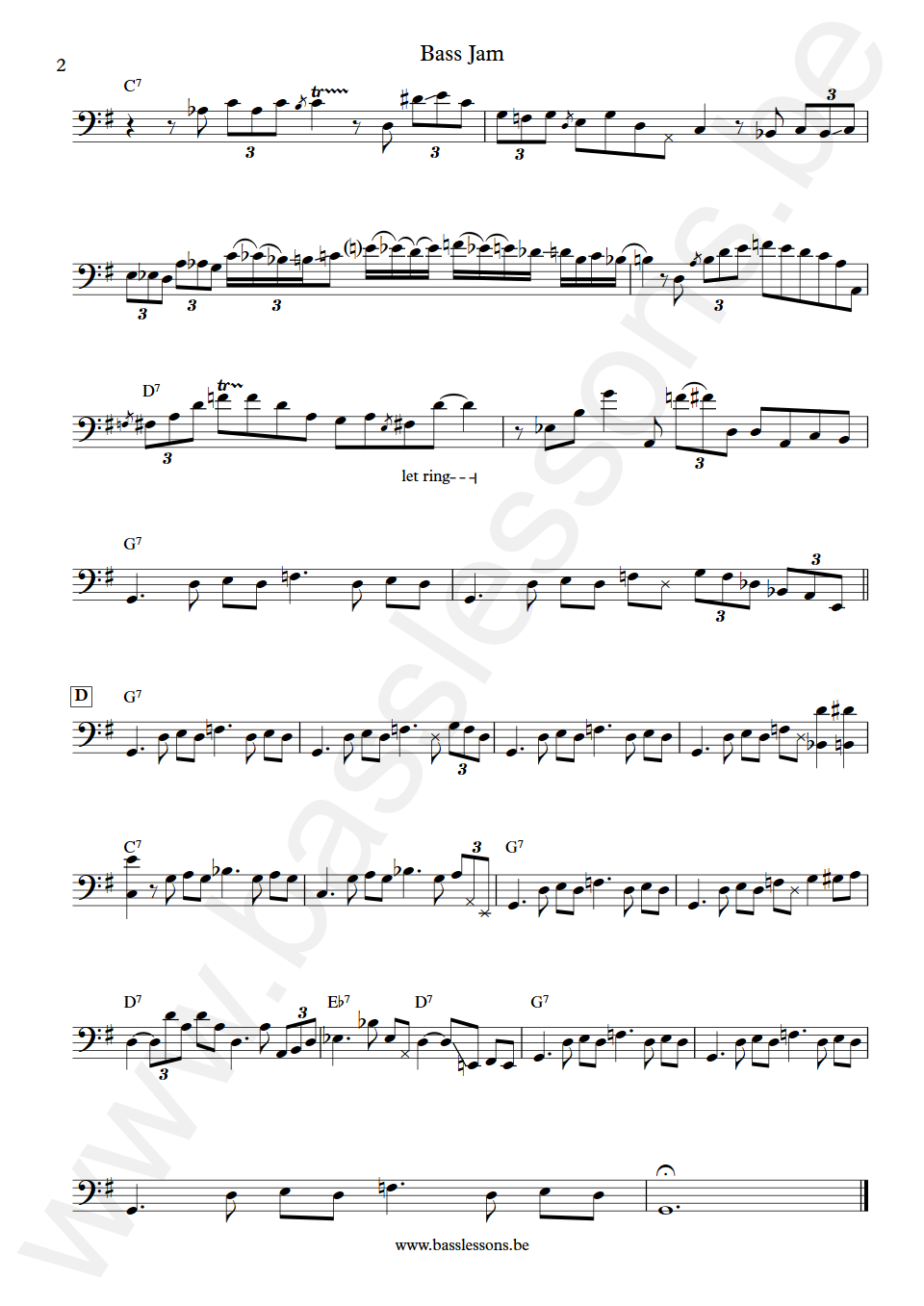 Roscoe Beck and Robben Ford Bass Jam Bass Transcription part 2