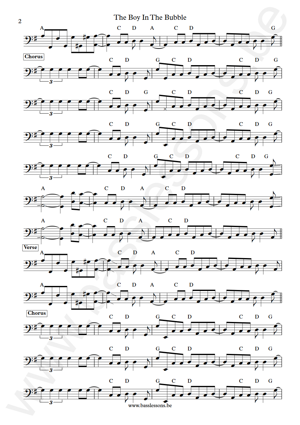 Paul Simon The Boy In The Bubble Bakithi Kumalo Bass Transcription part 2