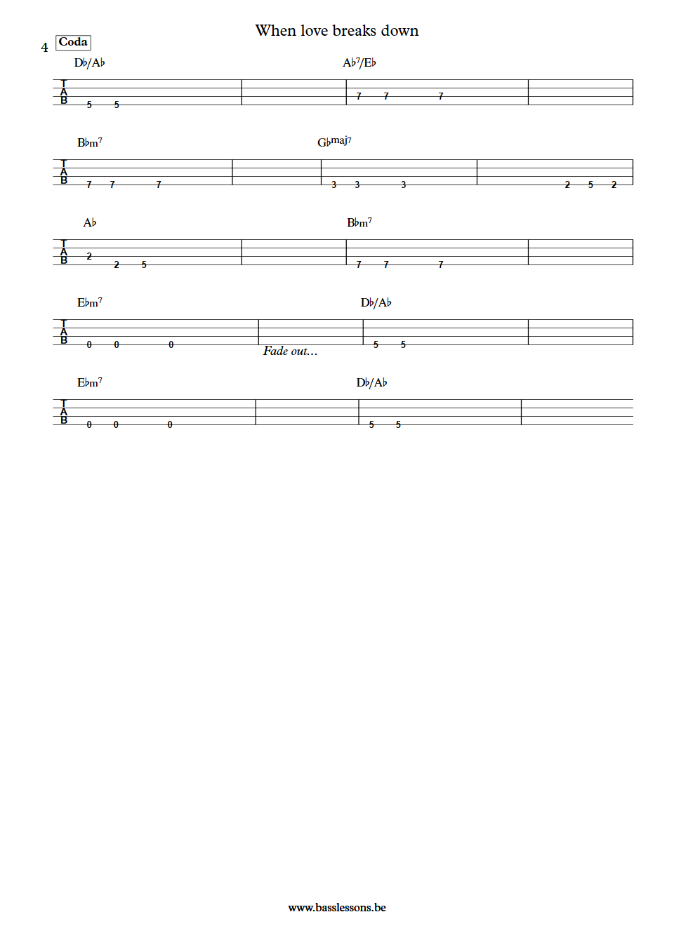 Prefab Sprout when love breaks down Martin McAloon Bass Tab part 4