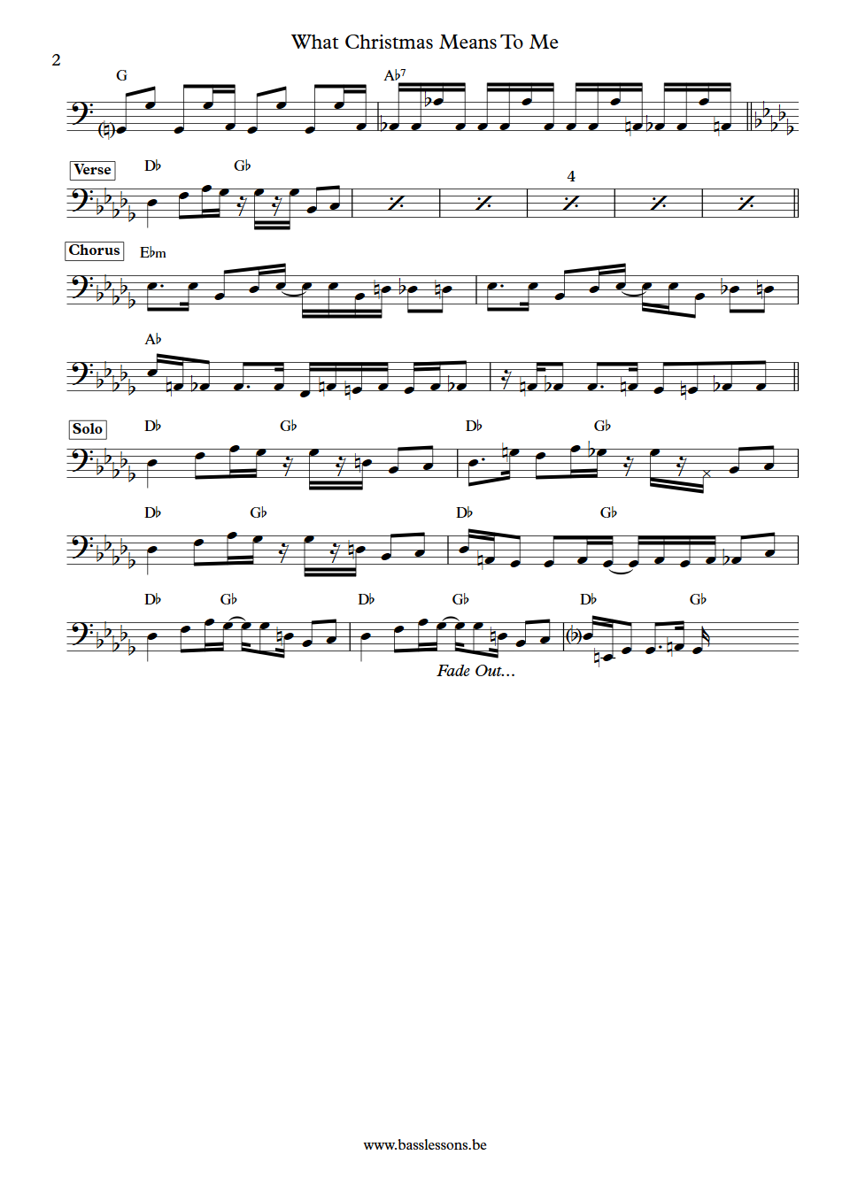 Stevie Wonder What Christmas means to me James Jamerson bass transcription part 2