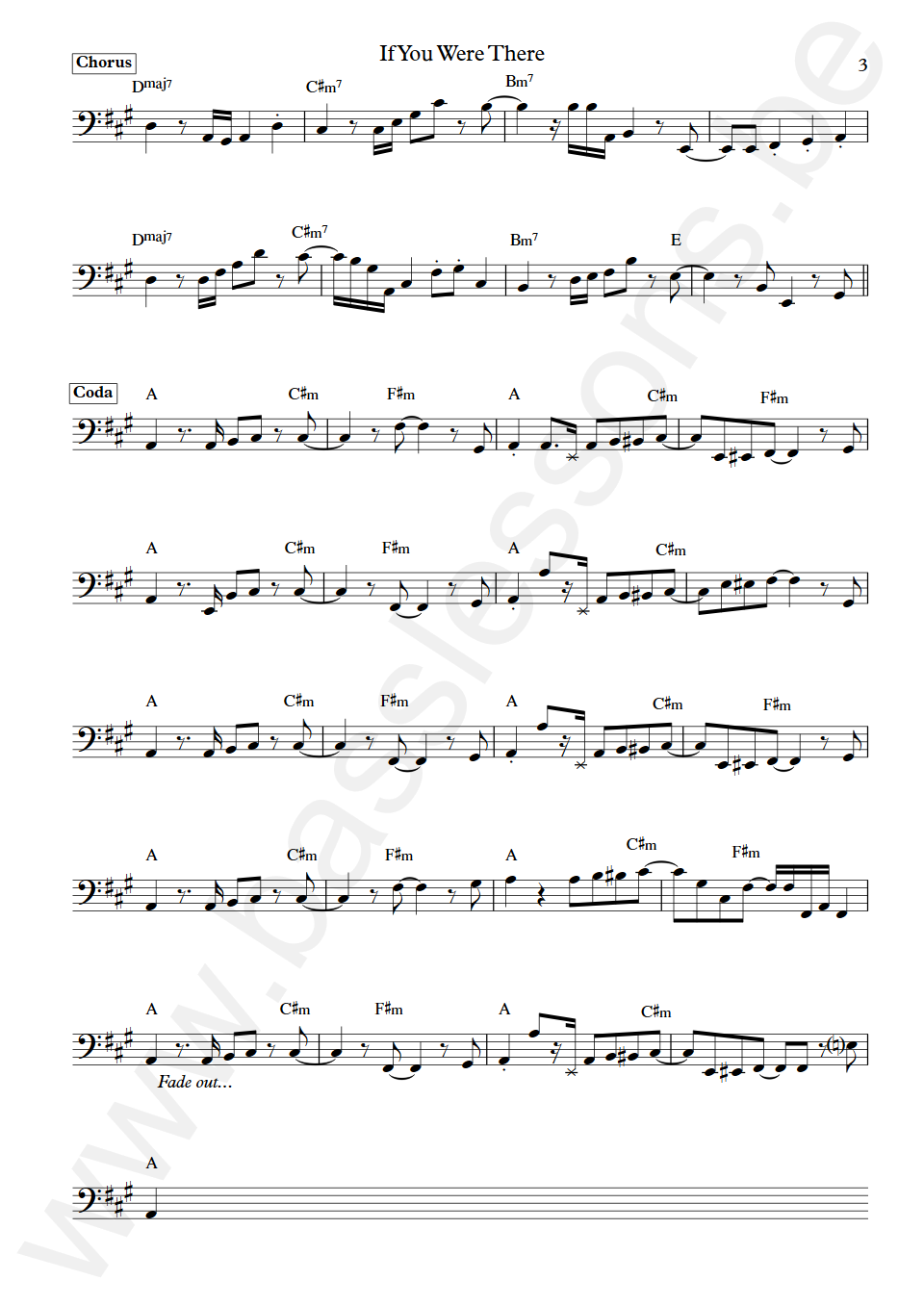 Wham If You Were There Deon Estus Bass Transcription part 3
