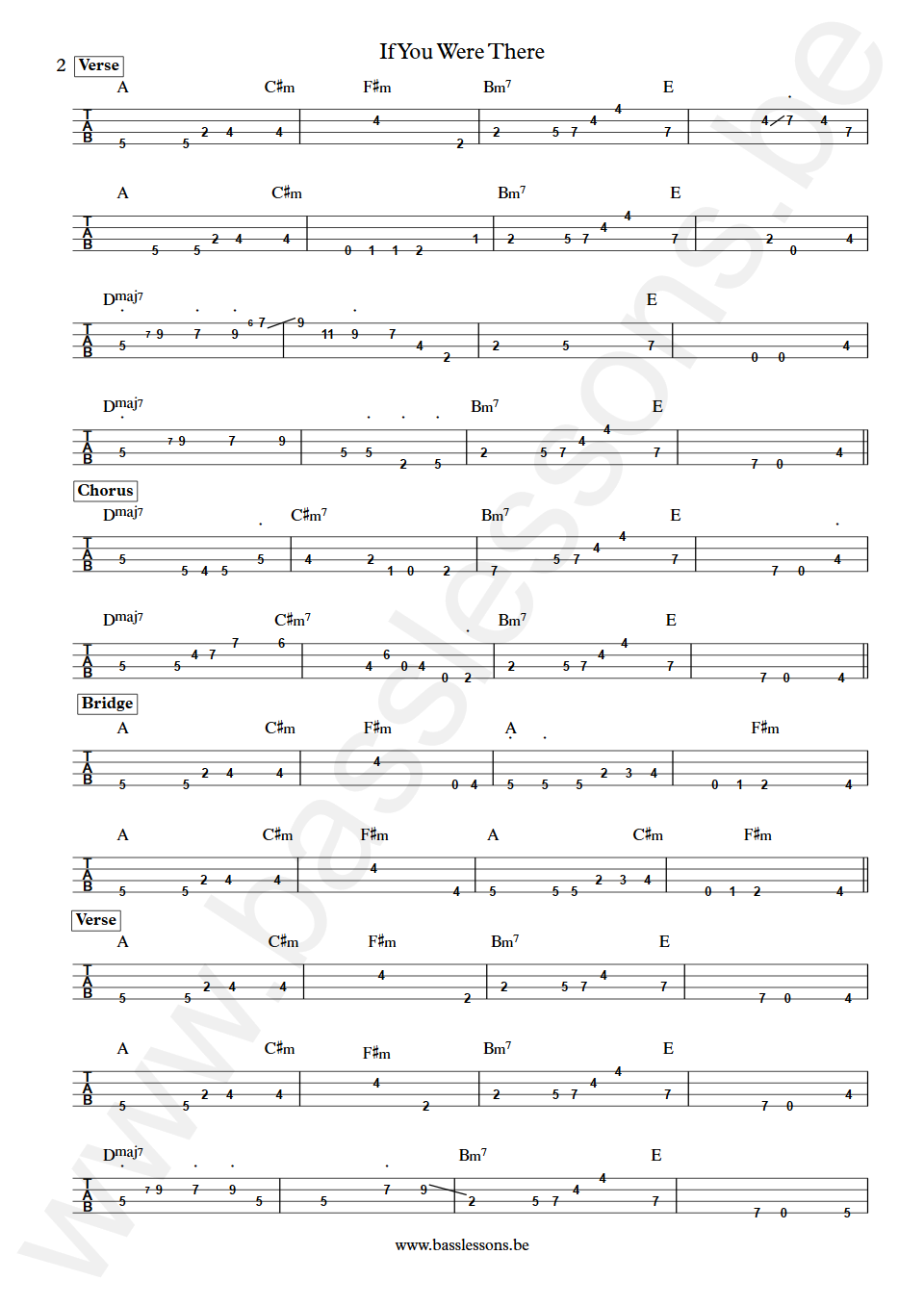 Wham If You Were There Deon Estus Bass Tab part 2