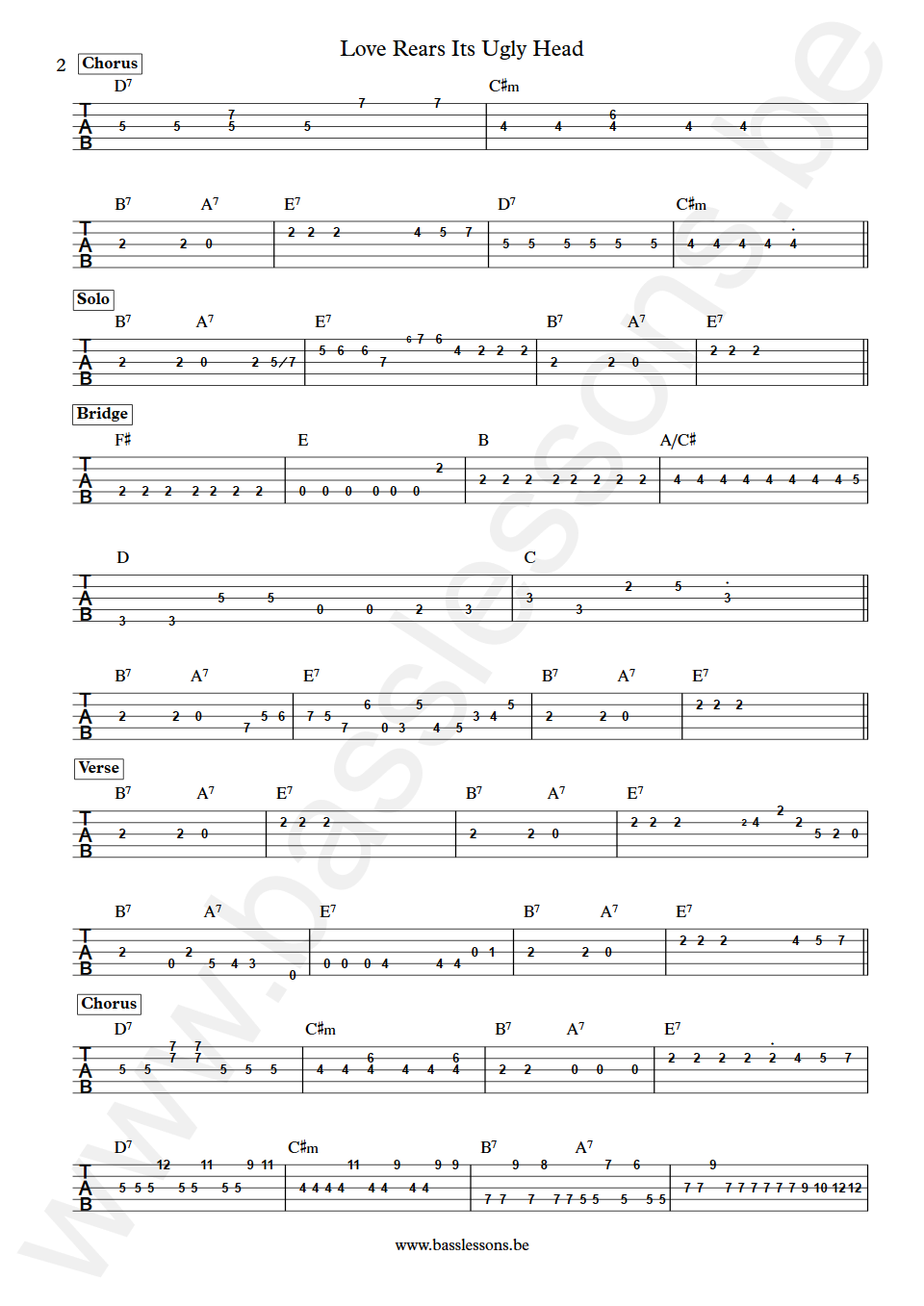 Living Colour Love rears its ugly head Muzz Skillings Bass Tab part 2