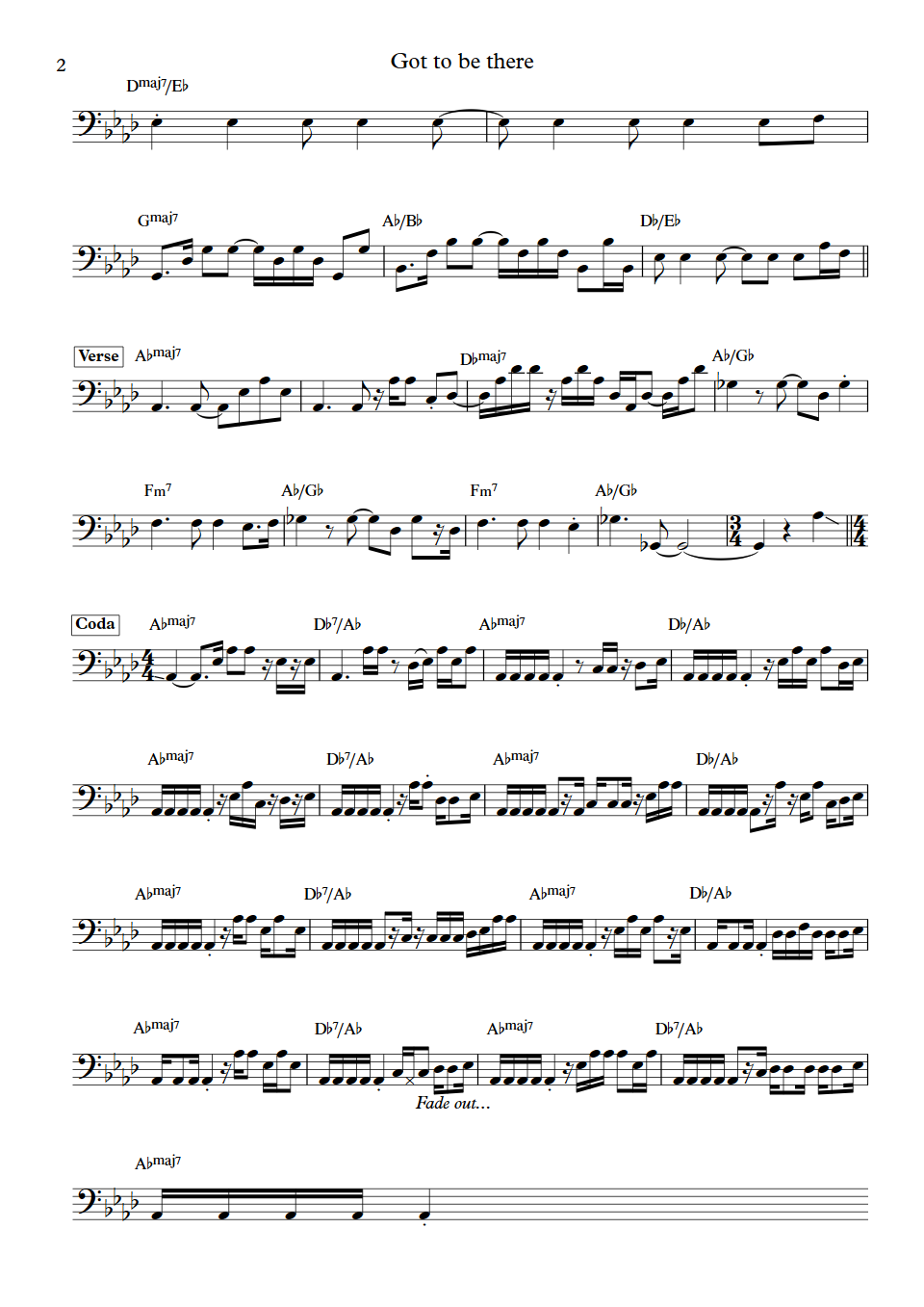 Michael Jackson Got to be there James Jamerson Bass Transcription part 2