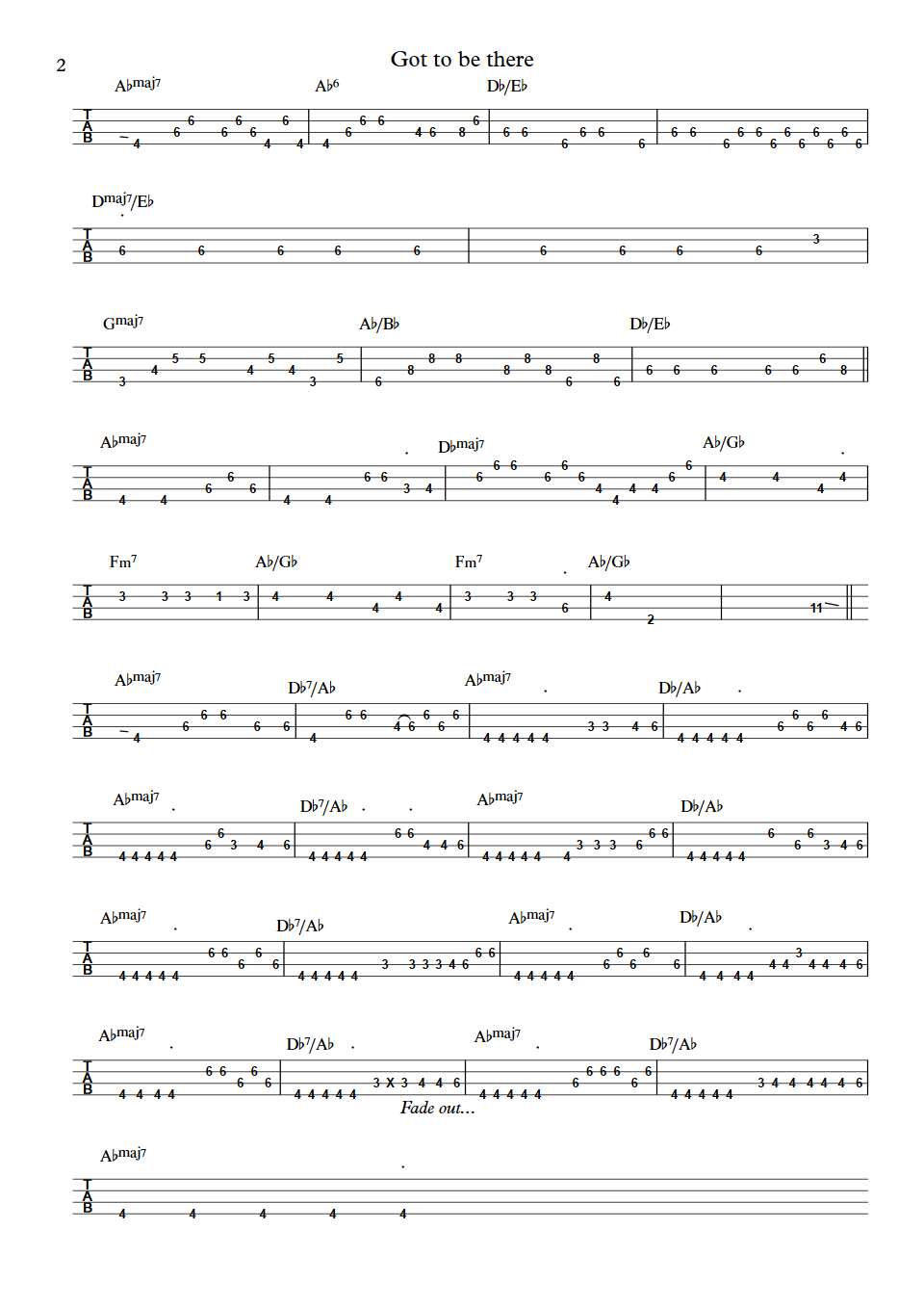 Michael Jackson Got to be there James Jamerson Bass Tab part 2