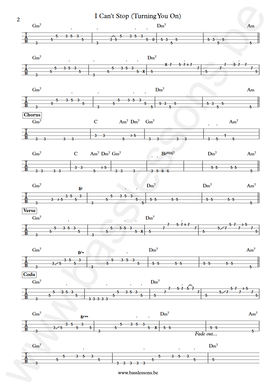 Silk I Can't Stop (Turning You On) Melvin Watson Bass Tab part 2