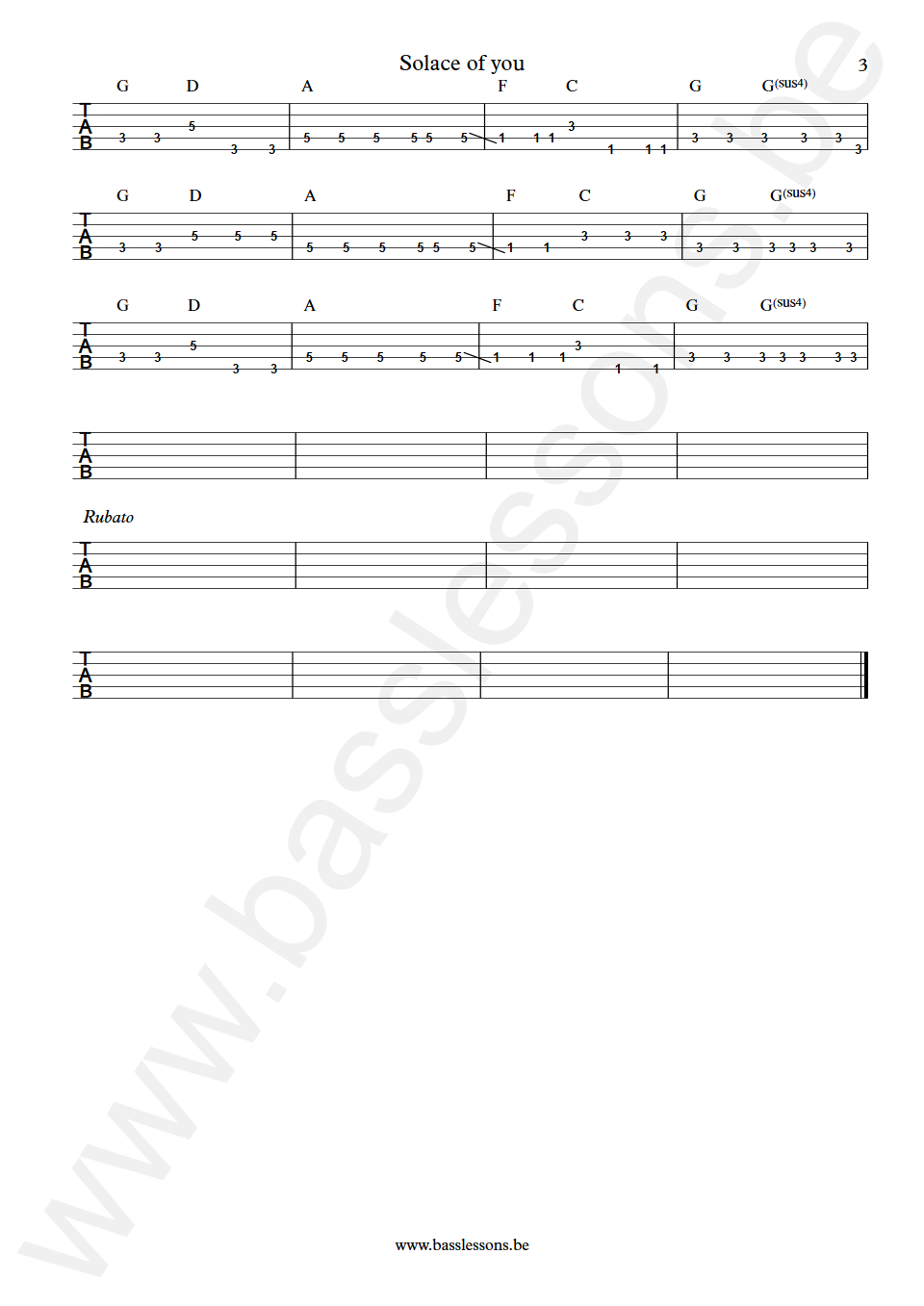 Living colour  Solace of you Muzz Skillings Bass Tab part 3