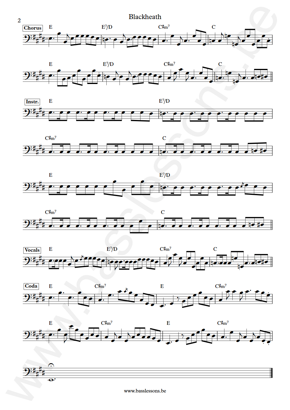 Palace Blackheath Will Dorey Bass Transcription part 2