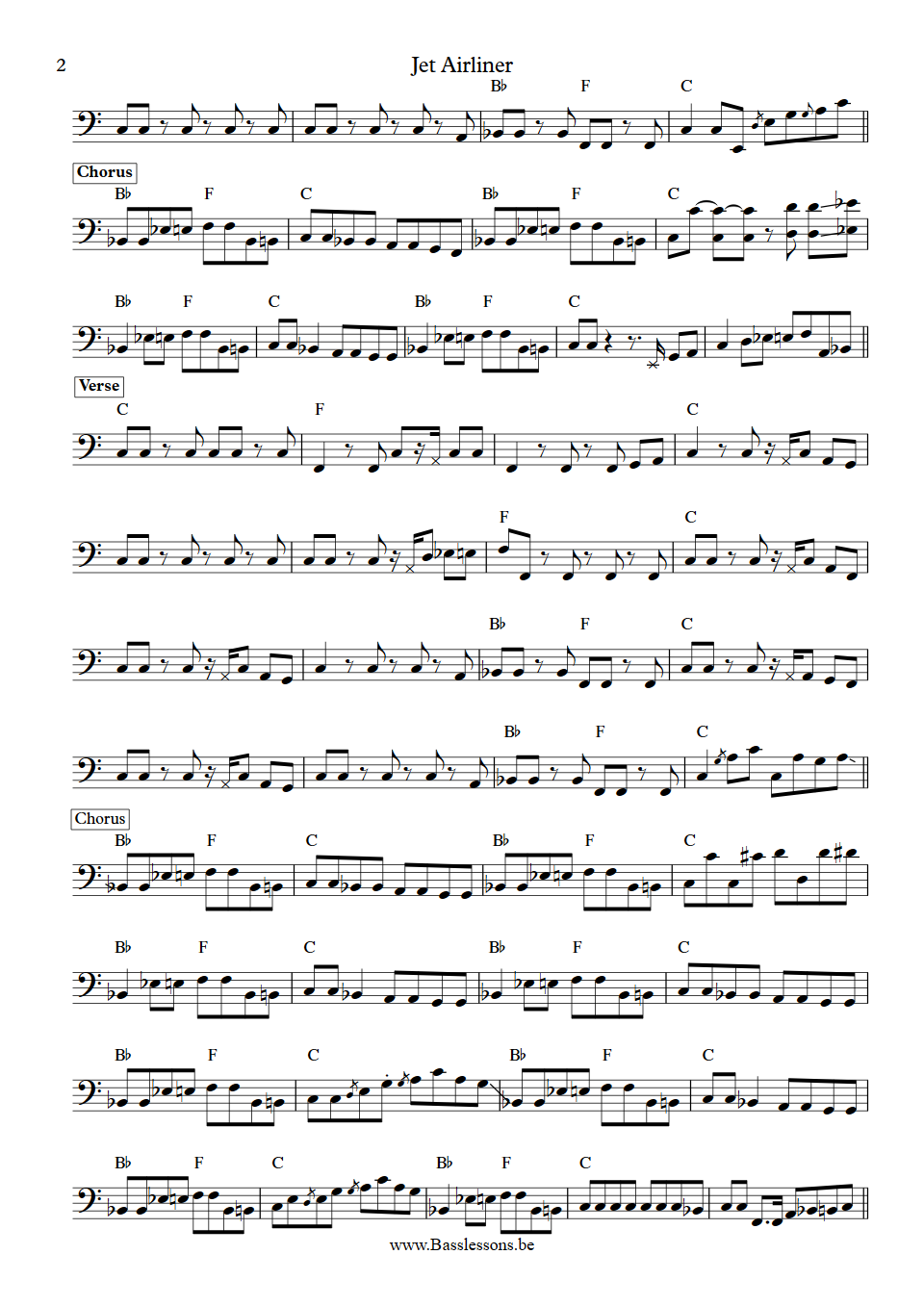 Steve Miller Band Jet Airliner Lonnie Turner Bass Transcription part 2