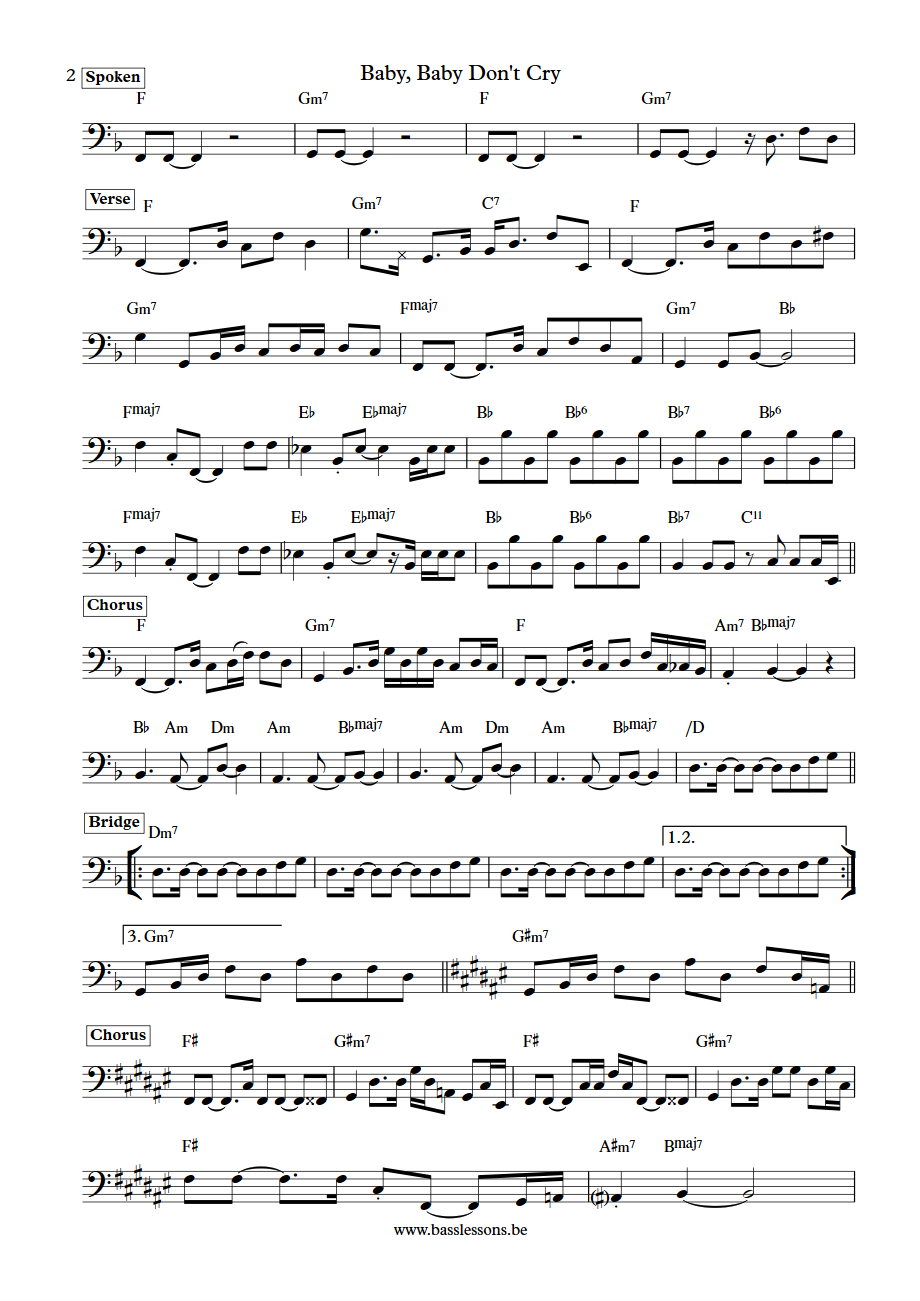 Smokey Robinson and the Miracles Baby Baby dont cry James Jamerson bass transcription part 2