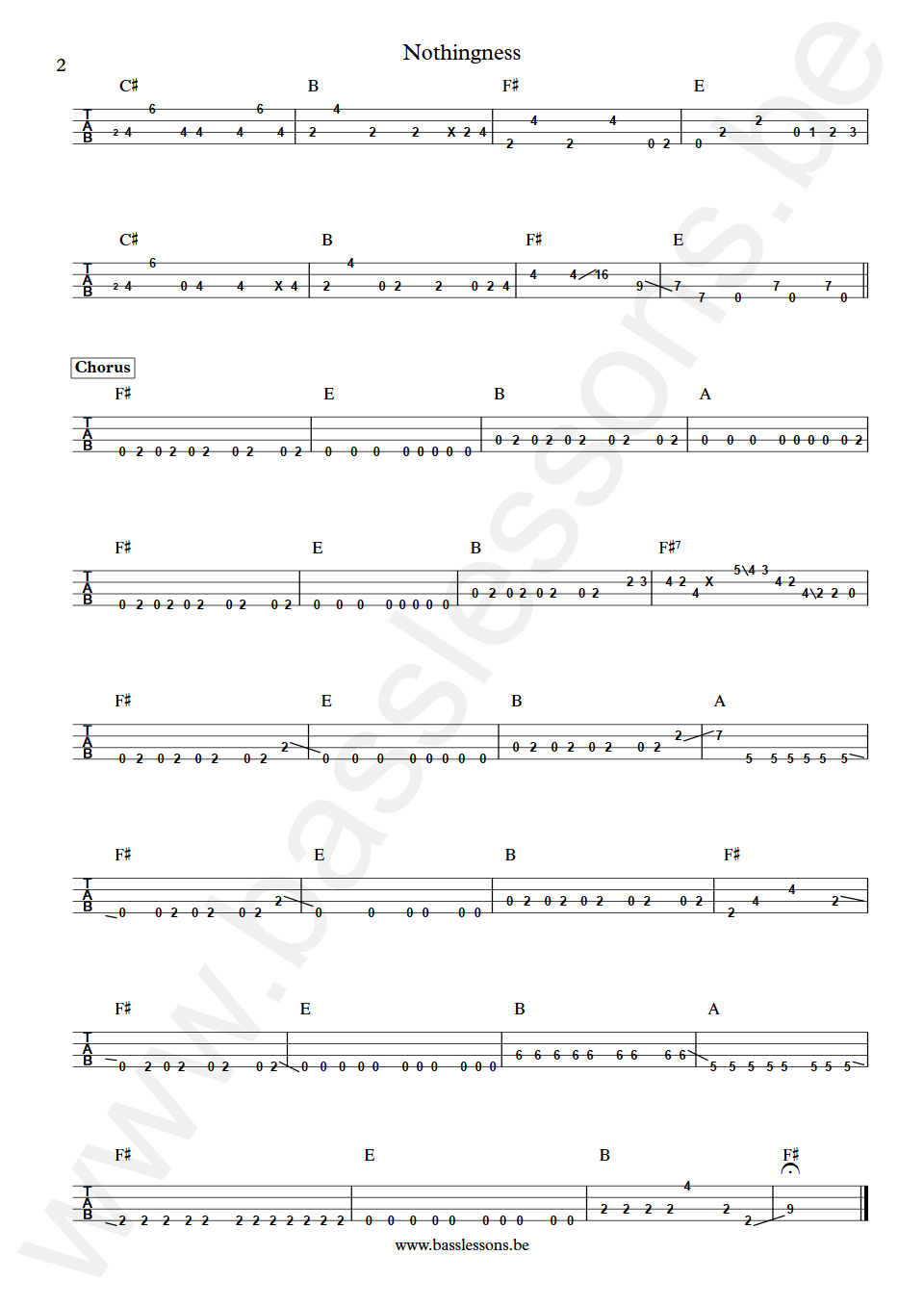 Living colour Nothingness Doug Wimbish Bass Tab part 2