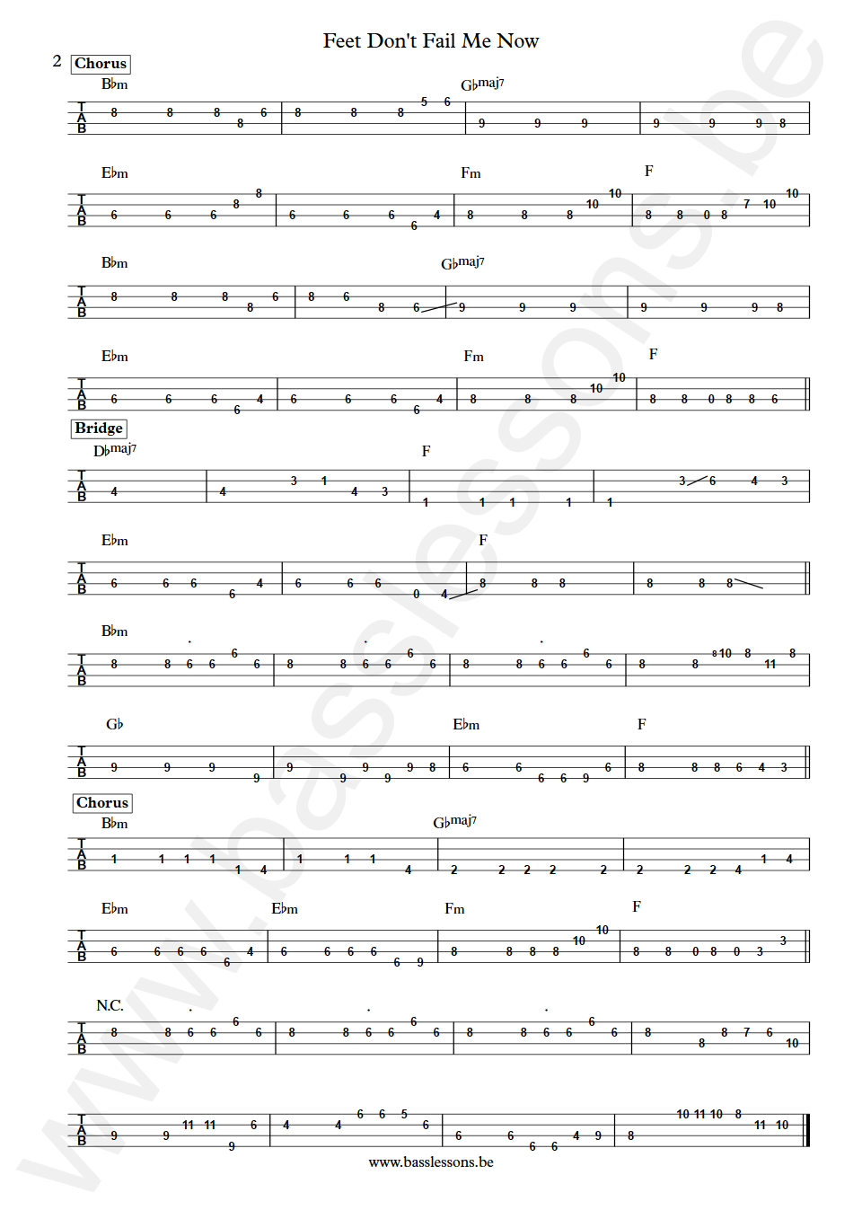 Joy Crookes Feet Don't Fail Me Now Dayna Fisher Bass Tab part 2