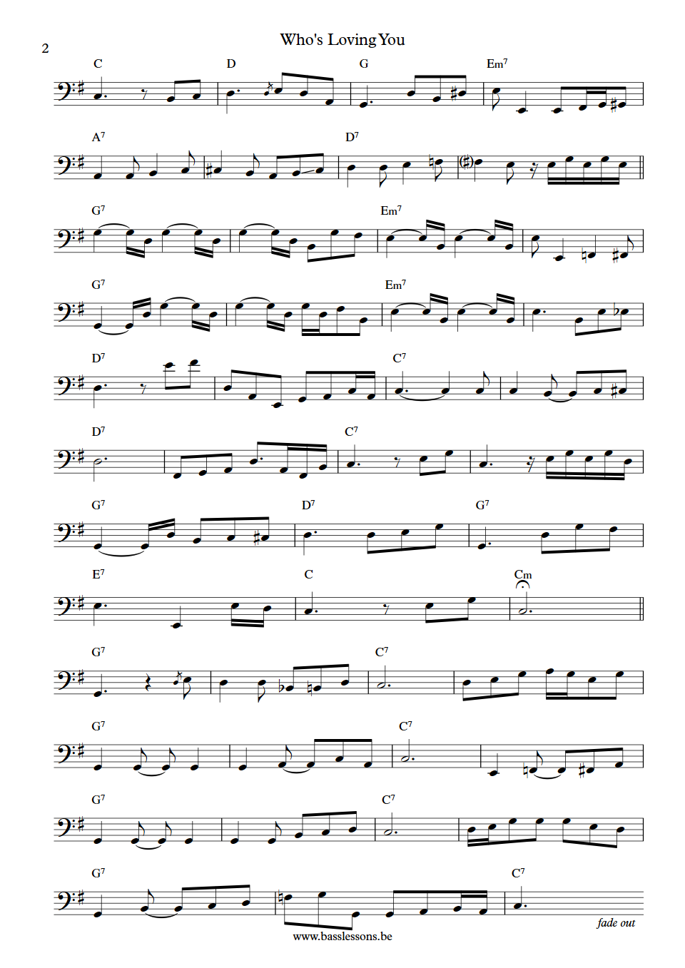 Jackson 5 whos loving you james jamerson bass transcription part 2