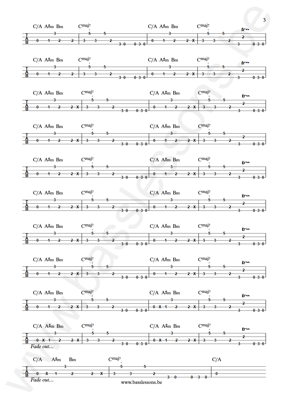 Gwen McCrae Funky Sensation Fred Brown Bass Tab part 3