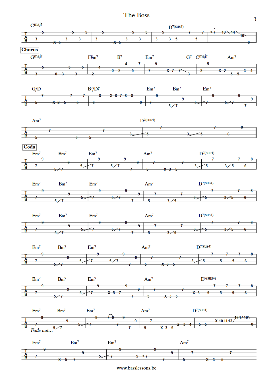 Diana Ross The Boss Anthony Jackson Bass Tab part 3