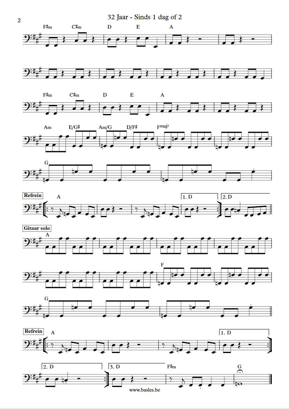 Doe Maar Sinds 1 dag of 2 32 jaar Henny Vrienten bas transcriptie deel 2