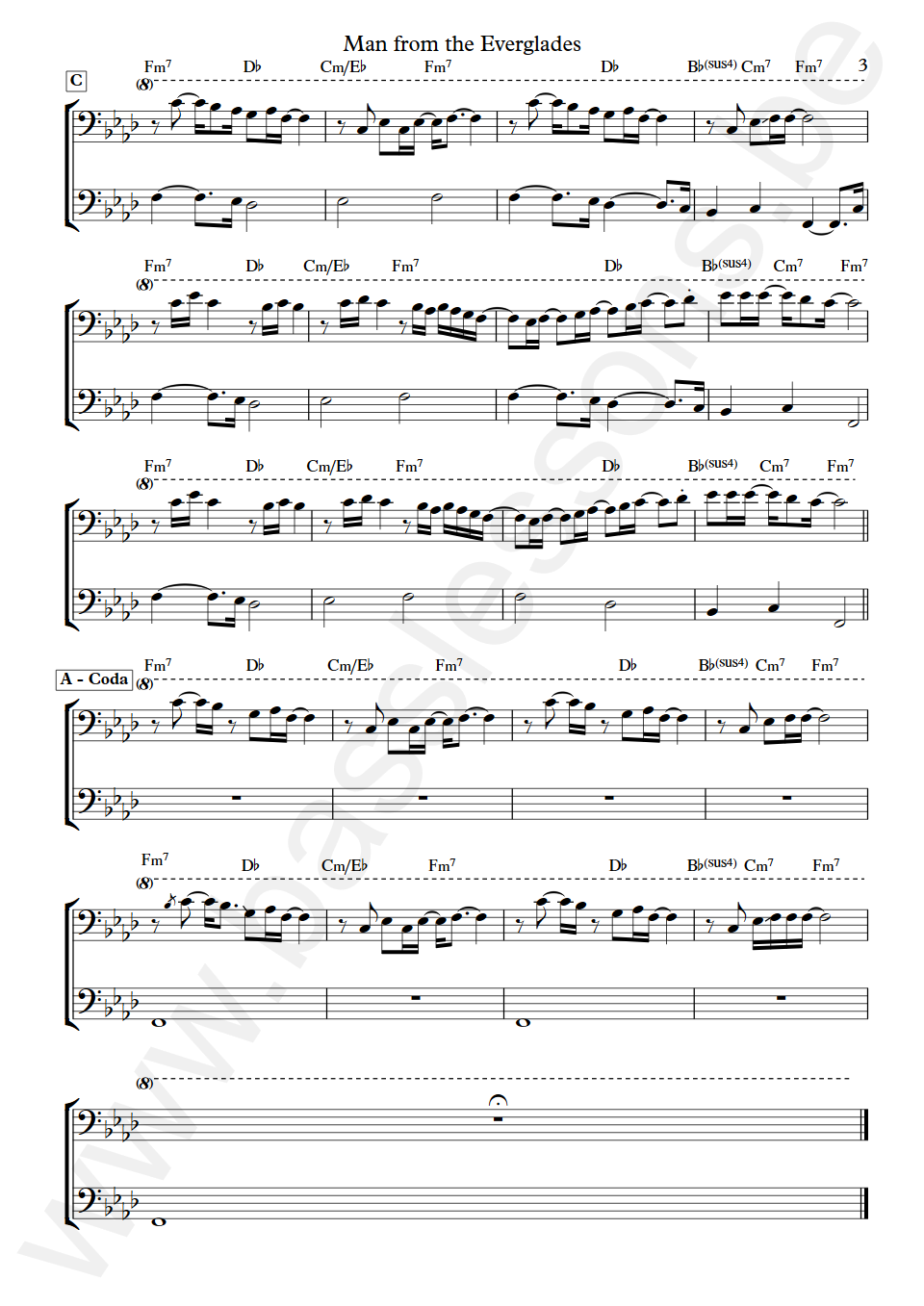 Mo Foster Man from the Everglades Mo Foster Bass Transcription part 3