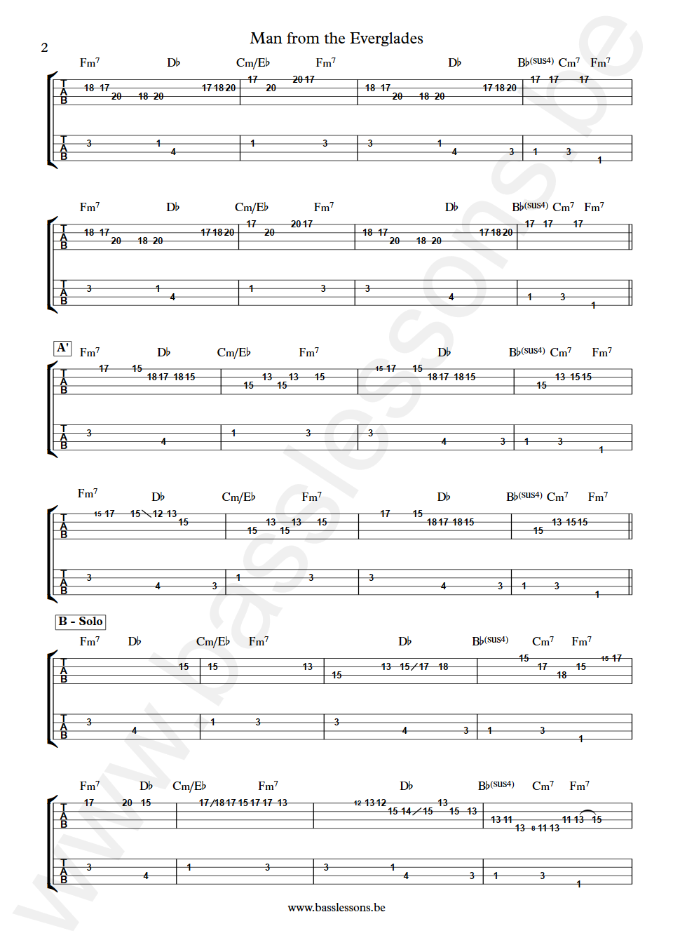 Mo Foster Man from the Everglades Mo Foster Bass Tab part 2