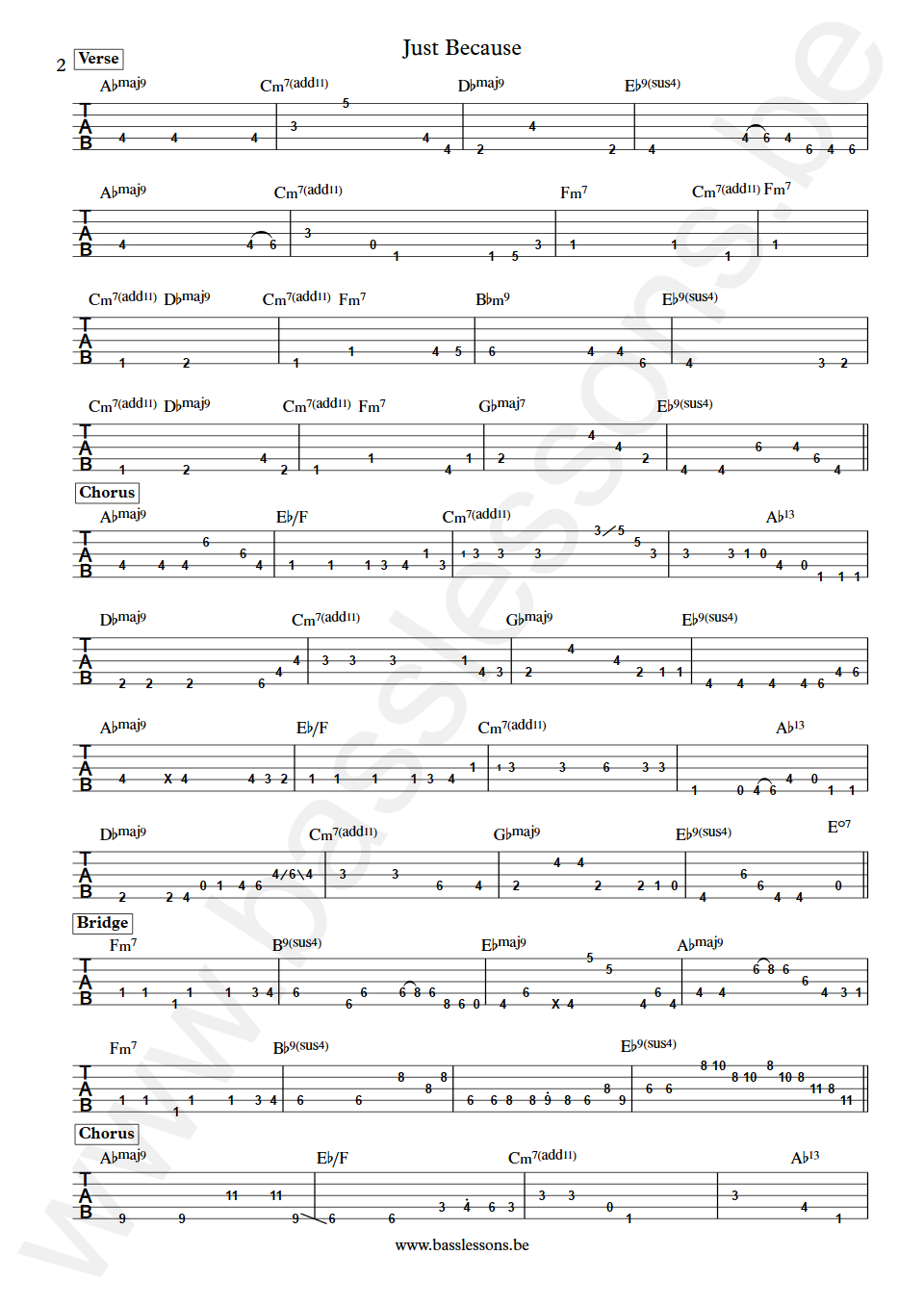 Anita Baker Just Because Nathan East Bass Tab part 2