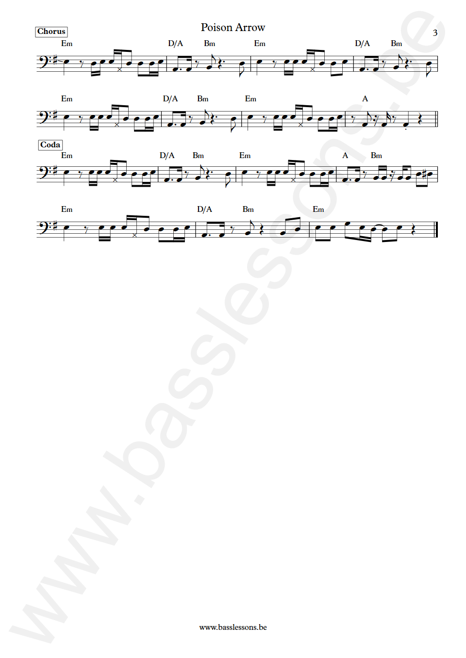 ABC Poison Arrow Mark Lickley Bass Transcription part 3