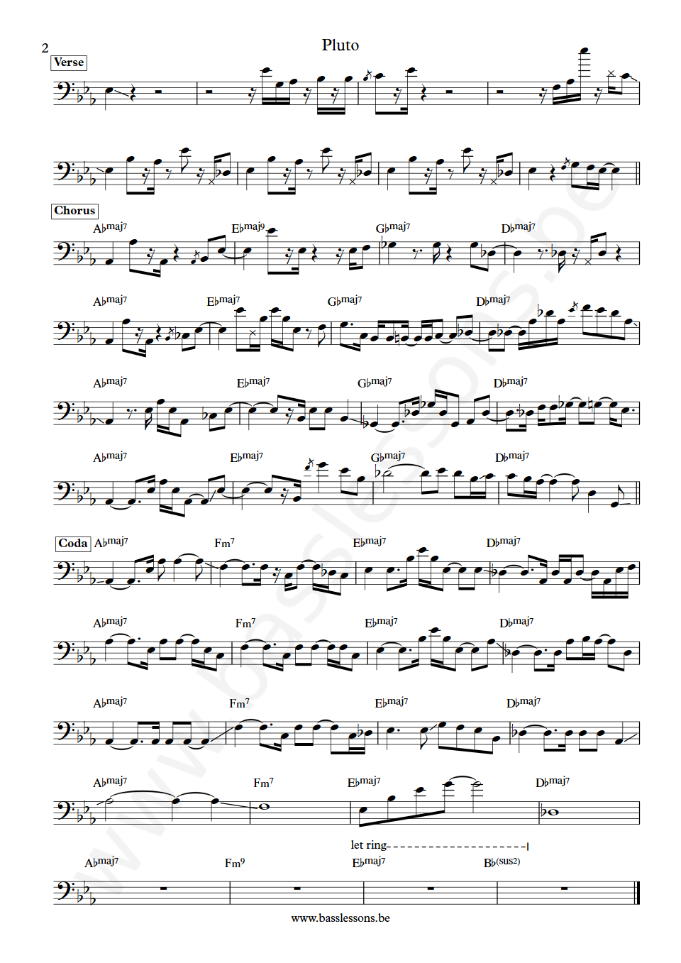 Raveena Pluto Bass Transcription part 2