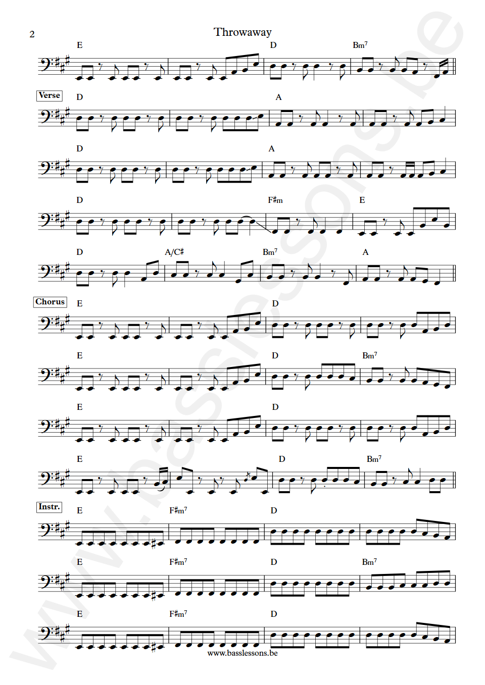 Mick Jagger Throwaway Doug Wimbish Bass Transcription part 2