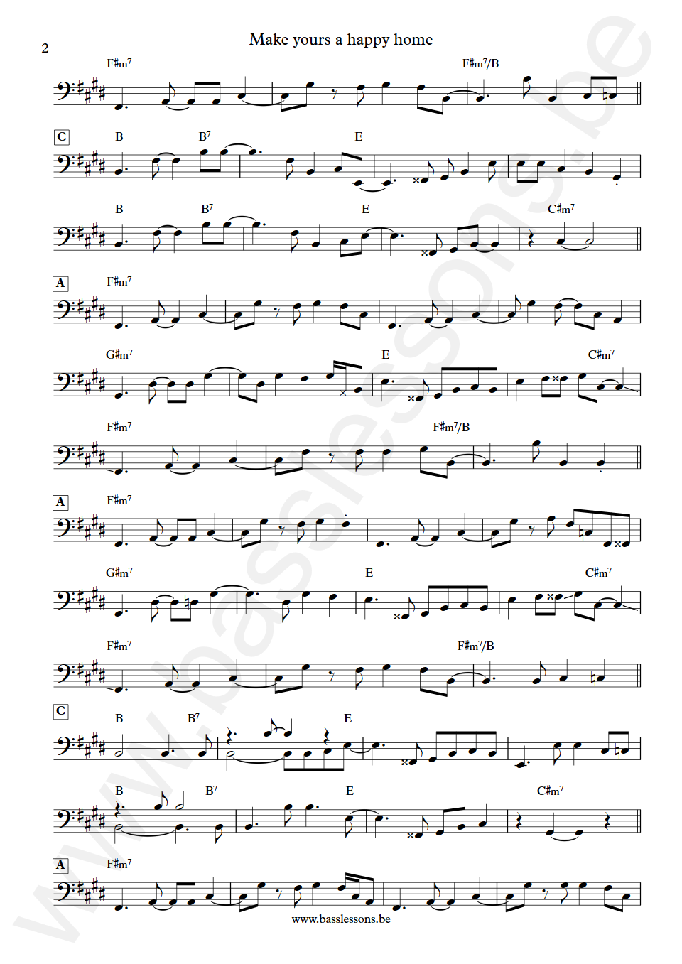Gladys Knight and The Pips Make yours a happy home Joseph Lucky Scott Bass Transcription part 2