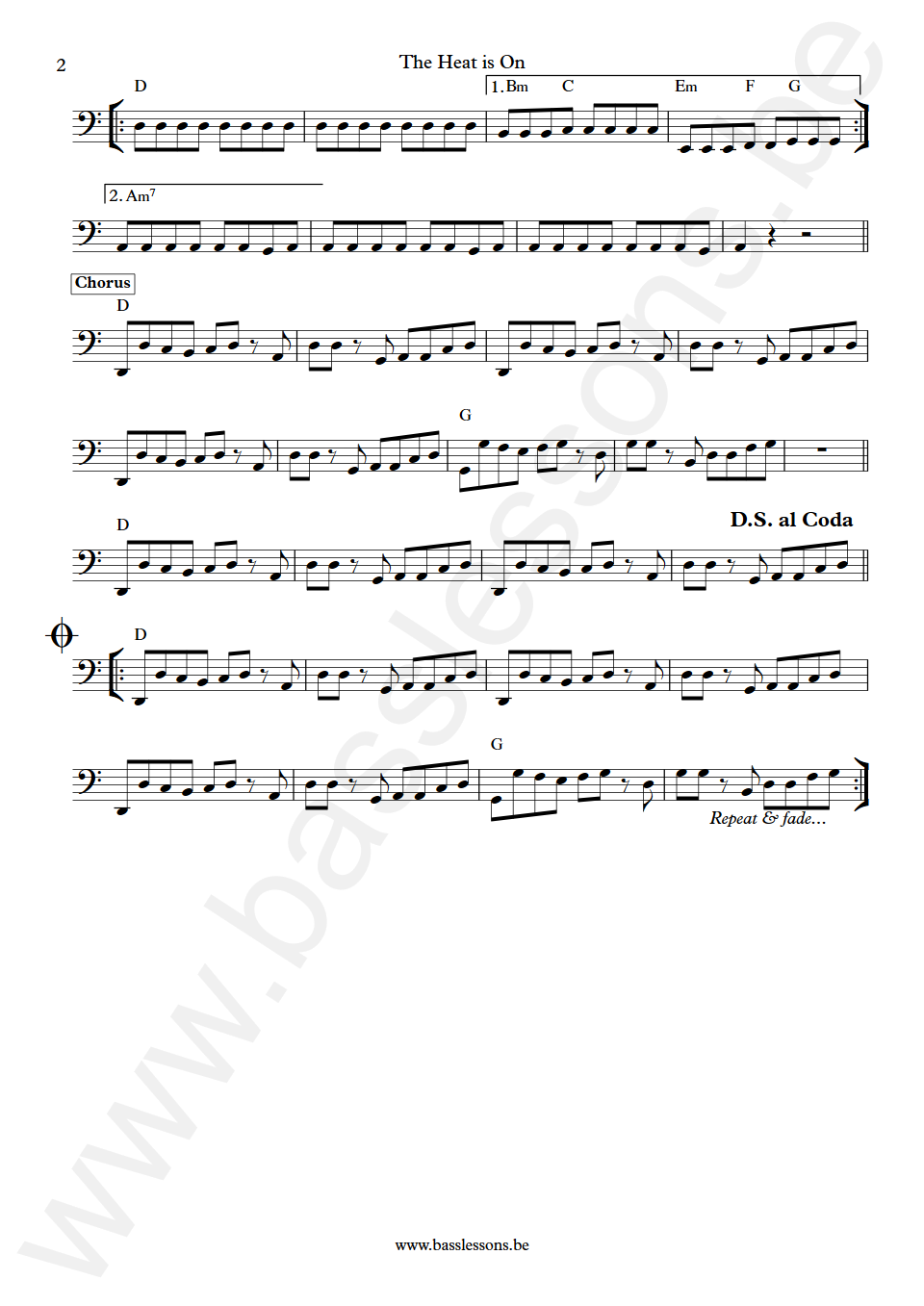 Glenn Frey The Heat Is On Harold Faltermeyer synth Bass Transcription part 2