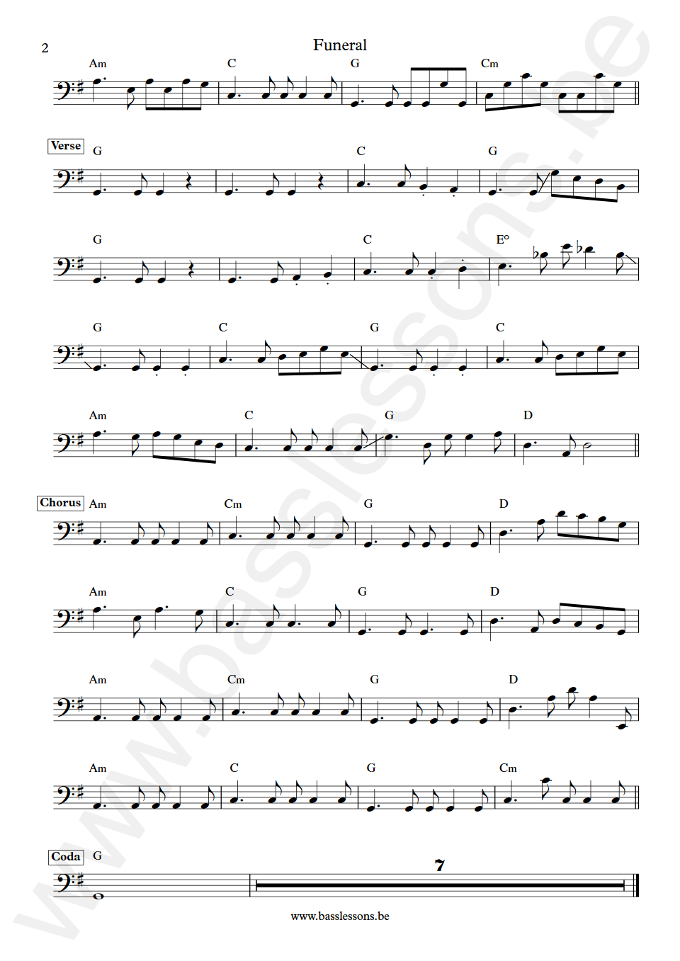 Tele Novella Funeral Jason Chronis Bass Transcription part 2