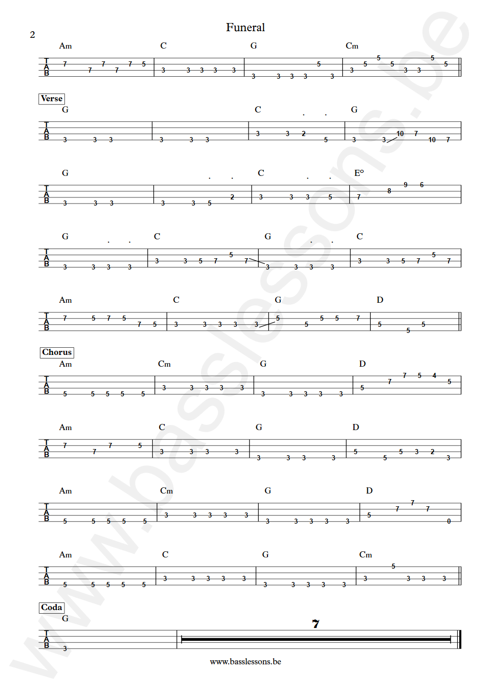Tele Novella Funeral Jason Chronis Bass Tab part 2