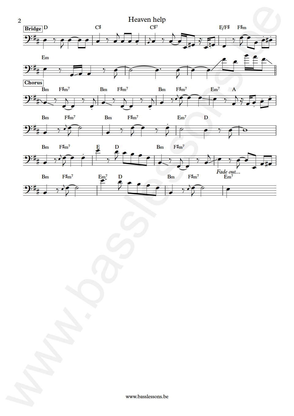 Lenny Kravitz Heaven help Tony Breit Bass Transcription part 2