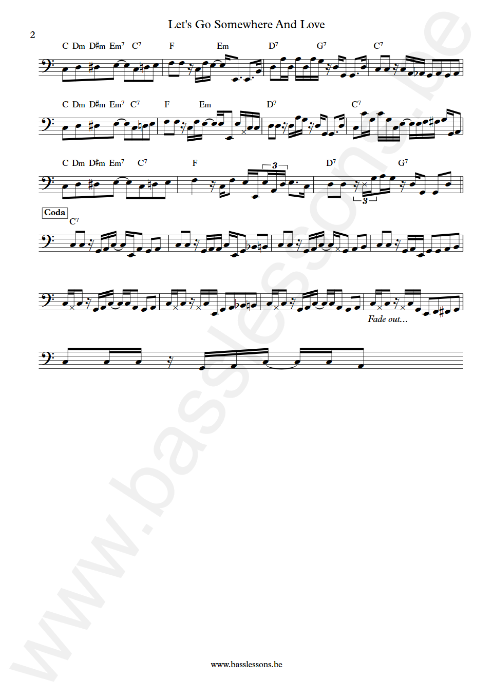 Margie Joseph Lets Go Somewhere And Love Jerry Jemmott Bass Transcription part 2